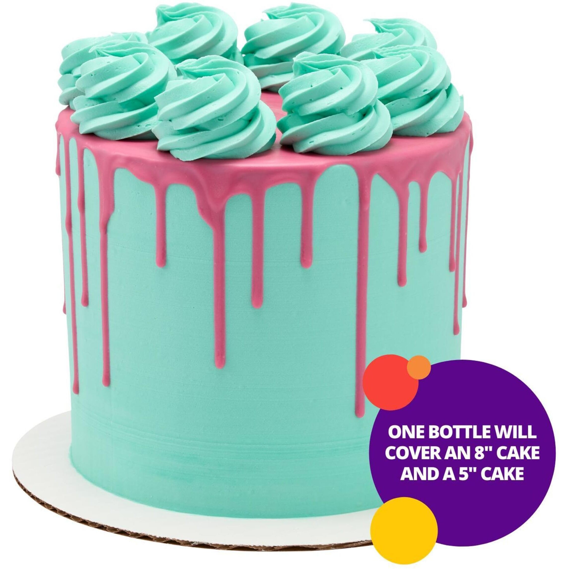 Decopac Cake Drip, Pink Color, Vanilla Flavor, Matte Like Chocolate, 6.35 Oz