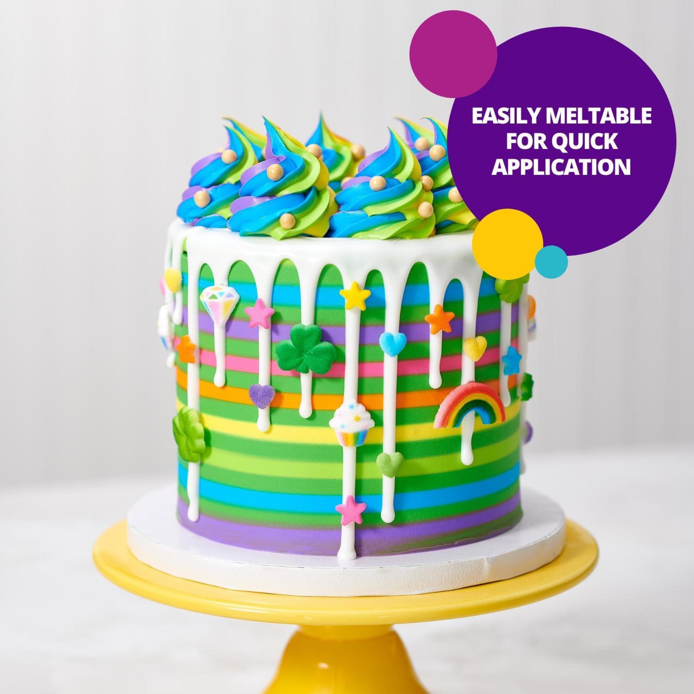 Decopac Cake Drip, Pink Color, Vanilla Flavor, Matte Like Chocolate, 6.35 Oz