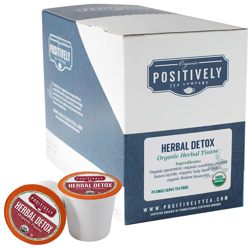 Organic Positively Tea Company, Herbal Detox Tea, K-Cup Compatible, 24 Pods