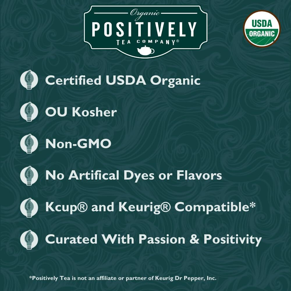 Organic Positively Tea Company, Herbal Detox Tea, K-Cup Compatible, 24 Pods