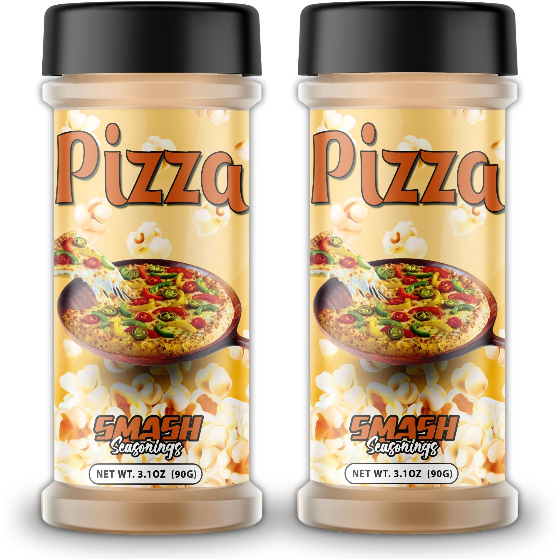 Smash Seasonings Pizza Popcorn Seasoning - 2 Pack Of Delicious Popcorn Seasoning In A Shaker Bottle 3.5Oz