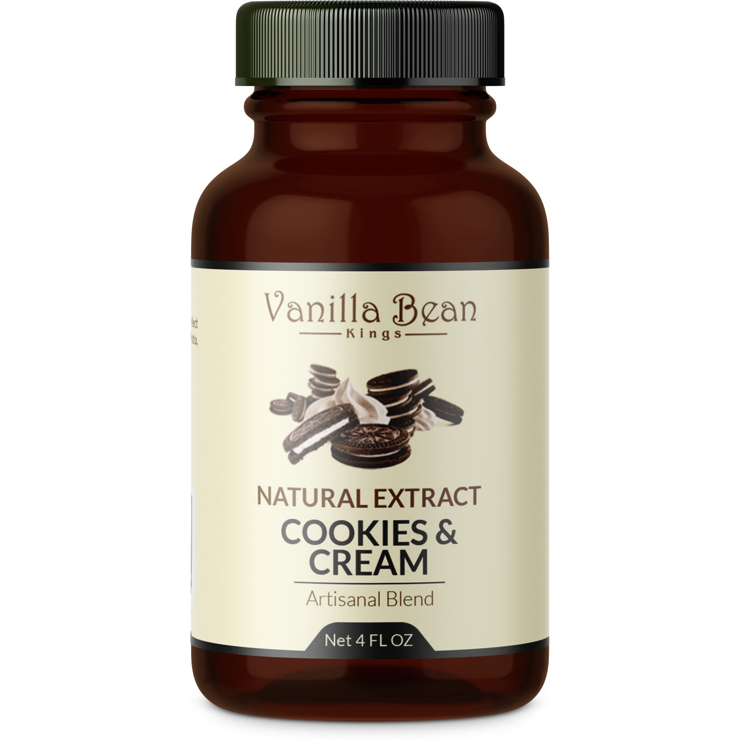 Pure Cookies & Cream Extract For Baking And Flavoring - 4 Oz - Premium Quality Natural Flavors For Baked Goods, Desserts, & Cooking