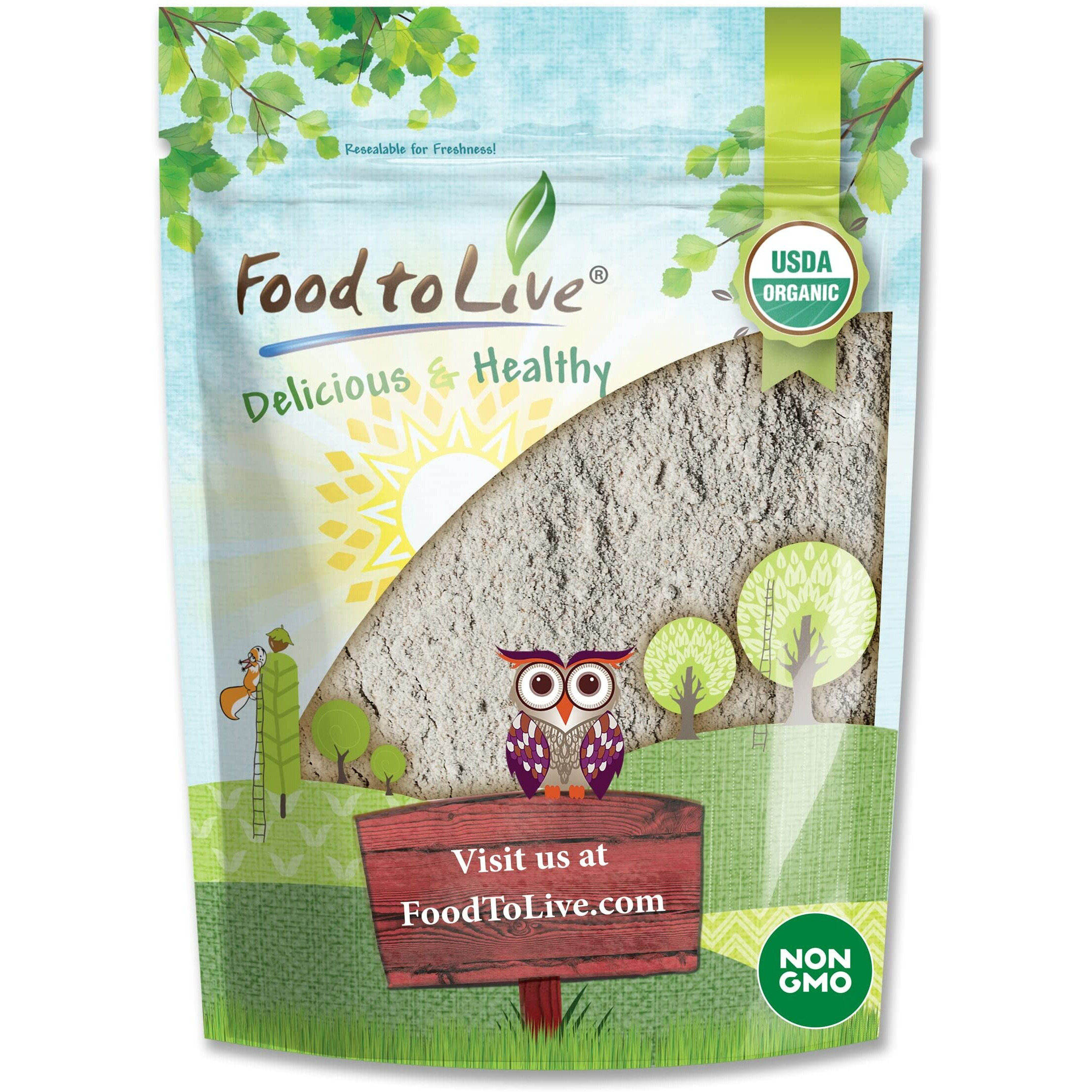 Food To Live Organic Dark Rye Flour, 1 Pound - Whole Grain, Non-Gmo, Stone Ground, Kosher, Raw, Vegan, Bulk, Great For Baking Bread, Product Of The Usa