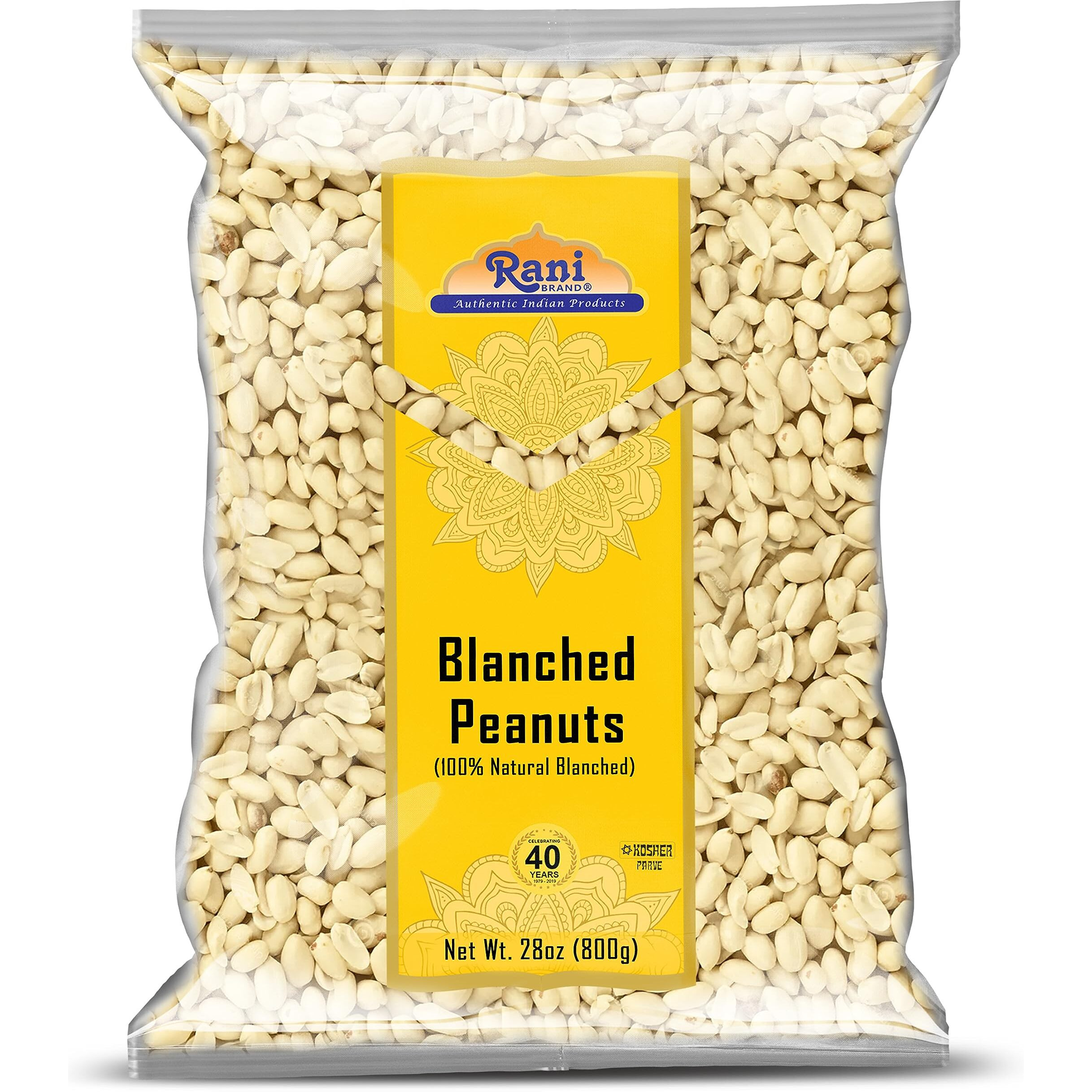 Rani Peanuts Skinless (Blanched, Uncooked) 28Oz (800G) ~ All Natural | Vegan | Gluten Friendly | Kosher | Fresh Product Of Usa ~ Spanish Grade Groundnuts