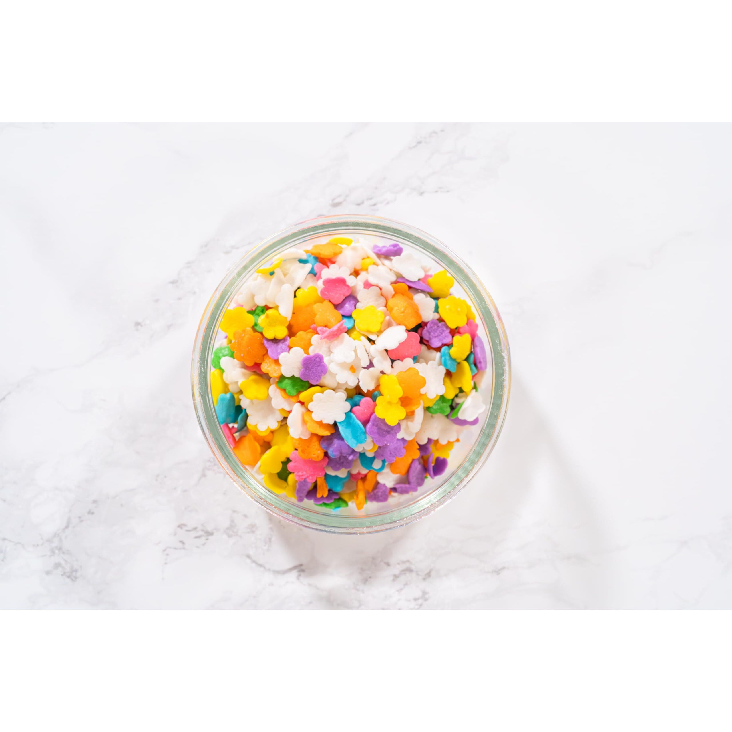 Bakerpan Spring Sprinkles For Cake Decorating - Flower Sprinkles Edible 4 Ounces - Edible Confetti Sprinkles For Cupcakes, Ice Cream, Cookies, Cakes (Made In Usa)