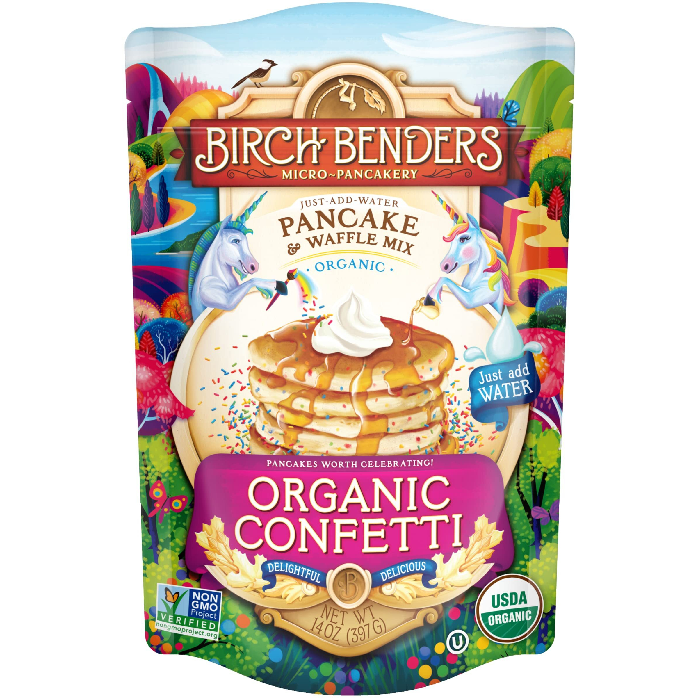 Birch Benders Organic Confetti Pancake And Waffles Mix, 14Oz (Pack Of 2) With By The Cup Measuring Spoons