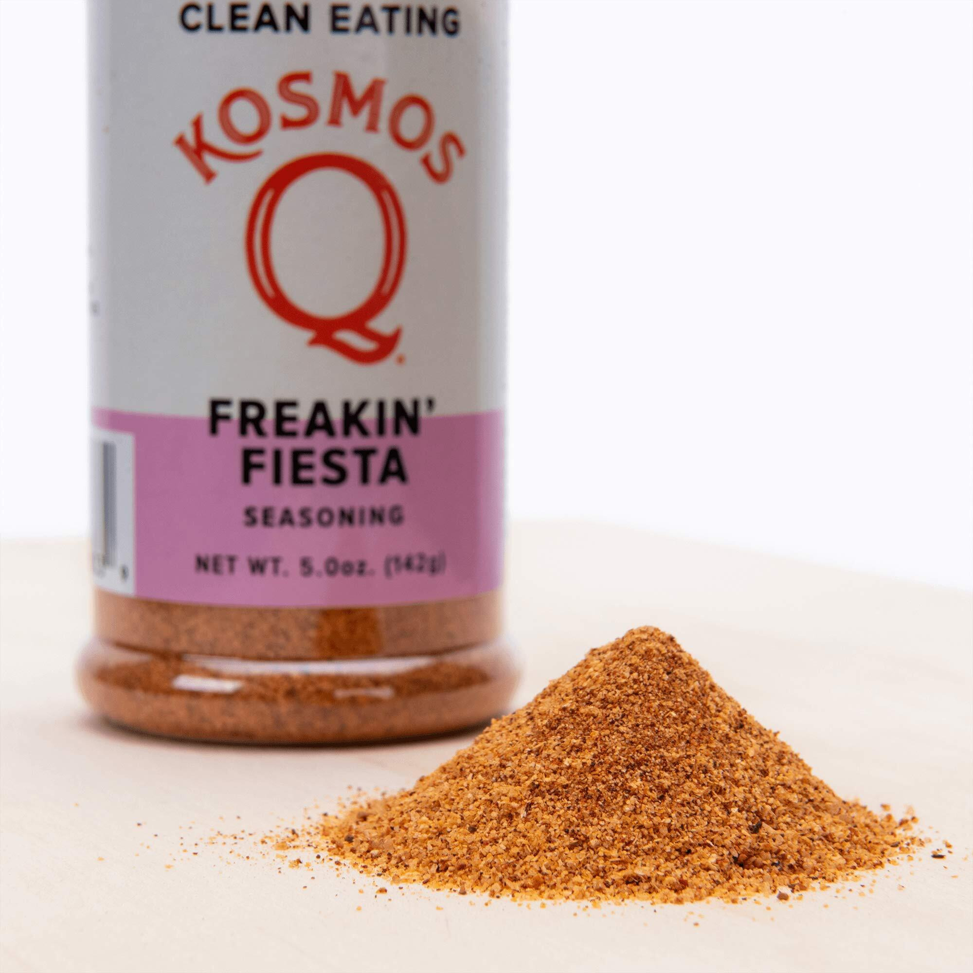 Kosmos Q Freakin Fiesta Seasoning | All-Purpose Spice Mix | All-Natural Southwestern Herbs & Spices | Paleo & Keto Diet Friendly Blend | Sugar-Free, Msg-Free | 5 Calories | 5.0 Oz. Shaker Bottle