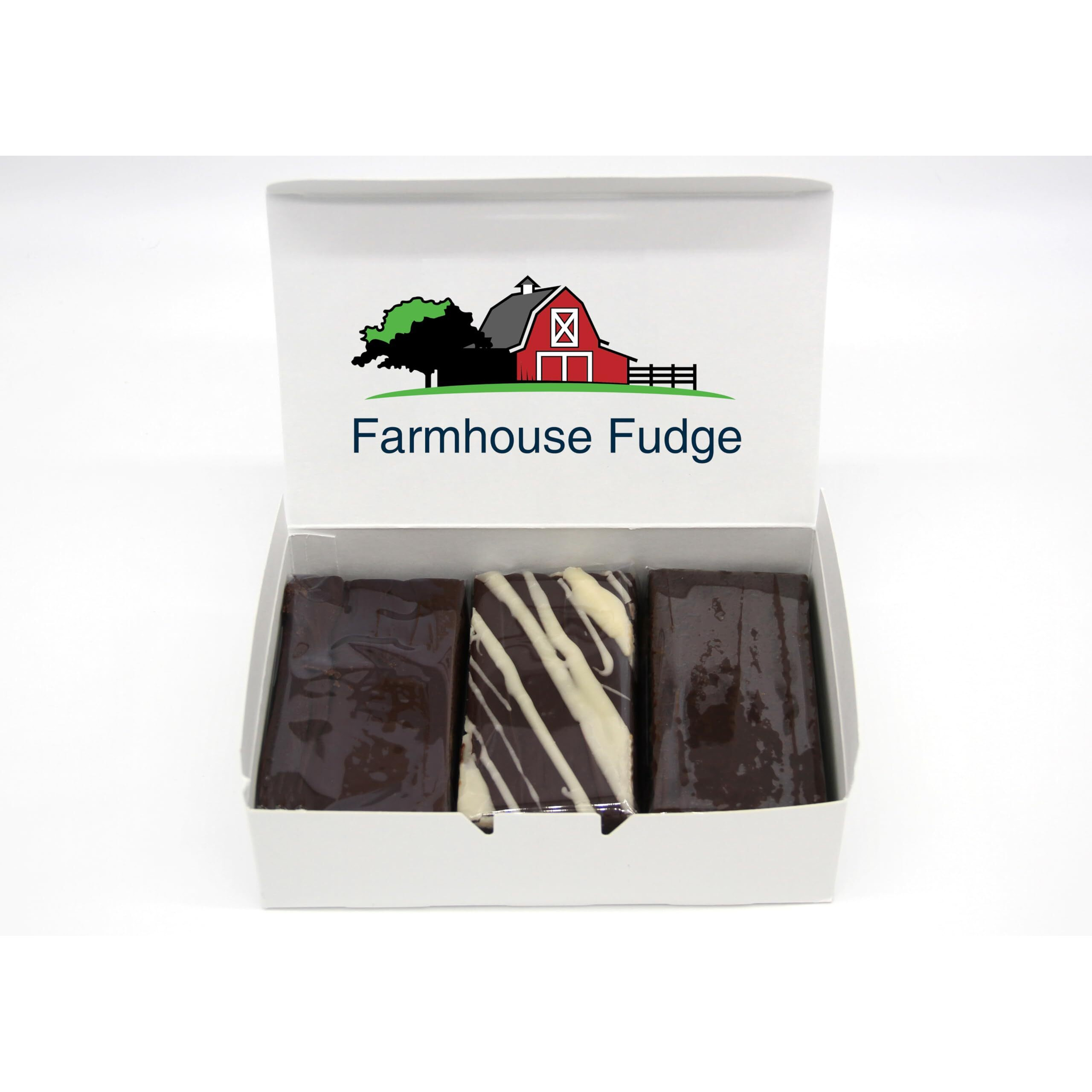 Farmhouse Fudge - Build Your Own 3 Piece Fudge Box Sampler - Fresh Fudge Made With Butter And Cream, No Marshmallows Over 50 Flavors - Perfect Treat For Everyone (24 Ounce)