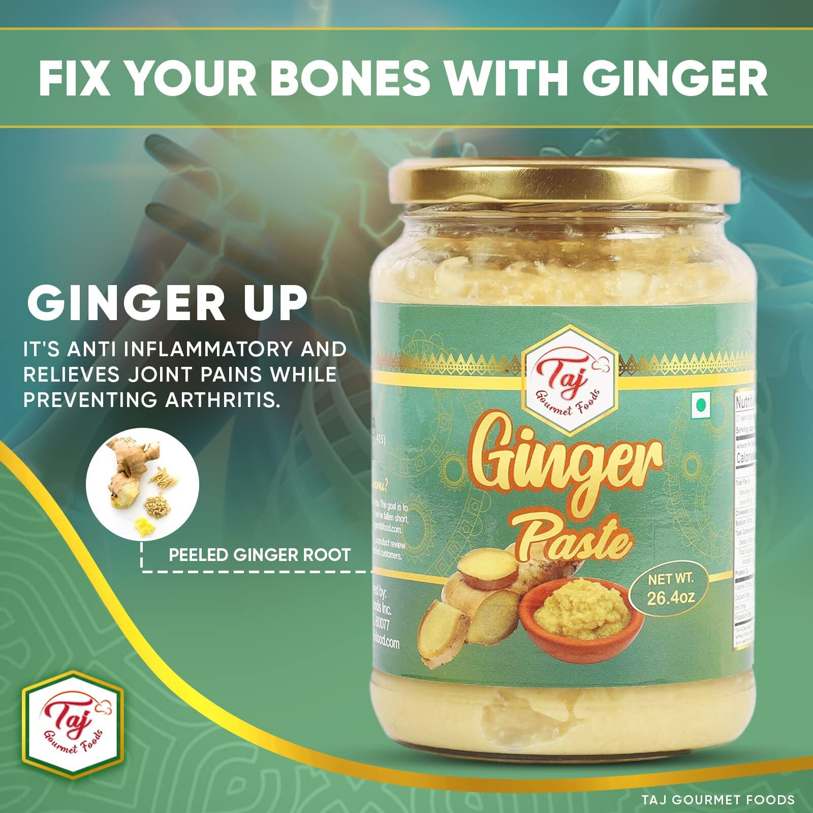 Taj Gourmet Ginger Paste, Cooking Paste, 750G