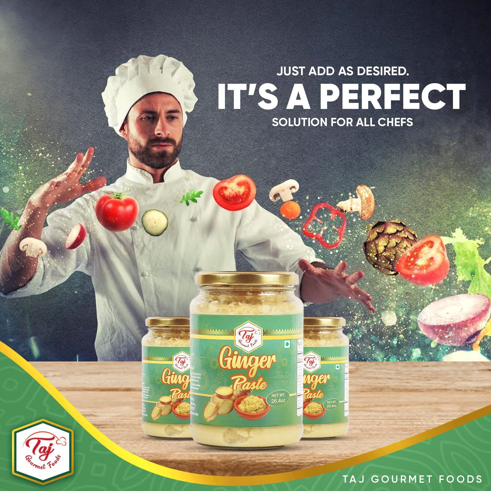 Taj Gourmet Ginger Paste, Cooking Paste, 750G