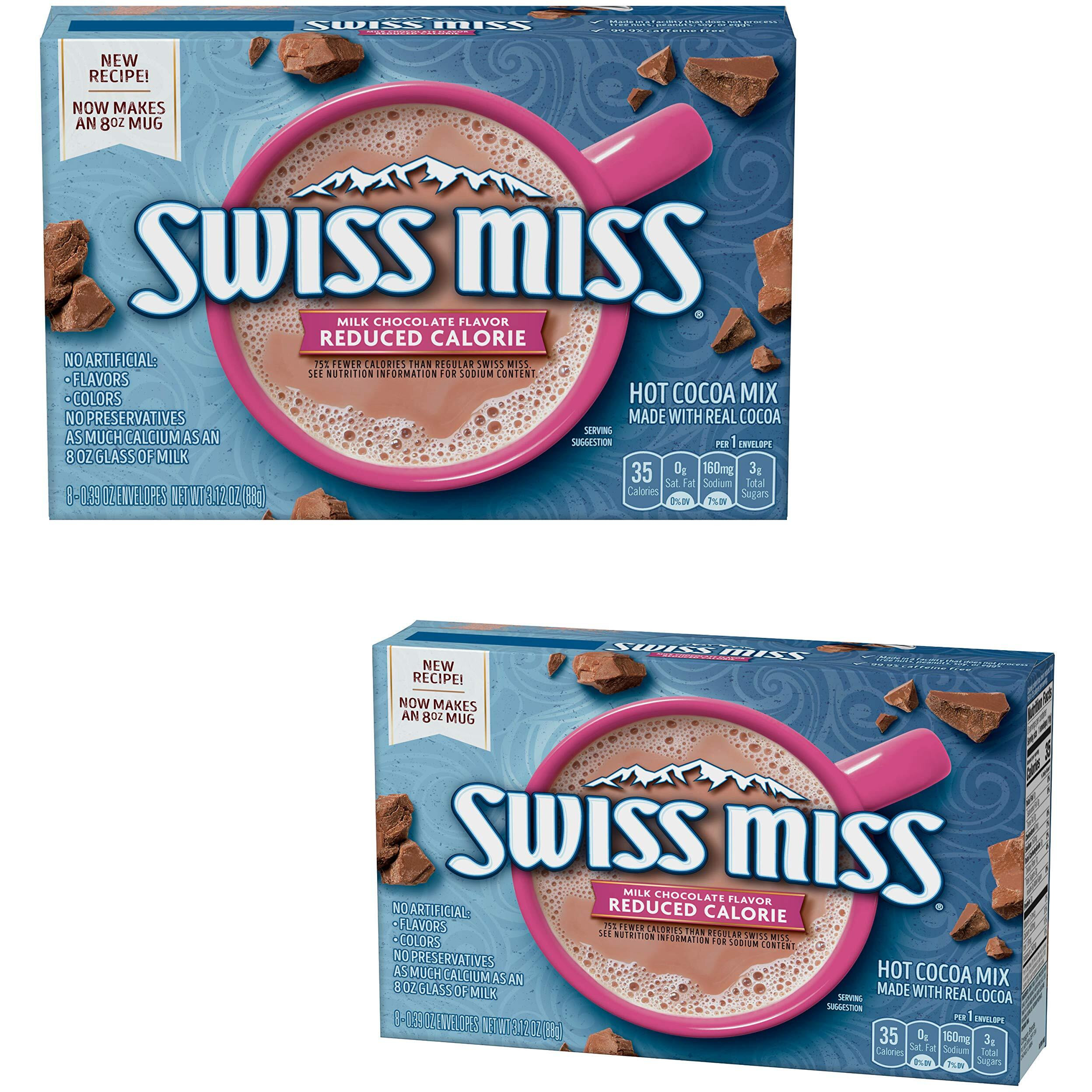 Swiss Miss Milk Chocolate Flavor Reduced Calorie Hot Cocoa Mix (8) 0.39 Ounce Envelopes (2 Packages)