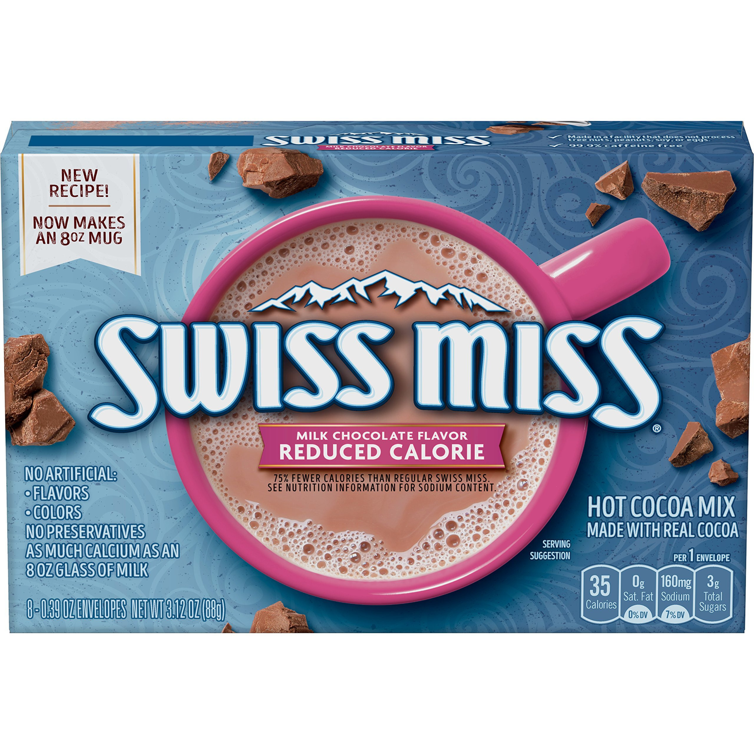 Swiss Miss Milk Chocolate Flavor Reduced Calorie Hot Cocoa Mix (8) 0.39 Ounce Envelopes (2 Packages)