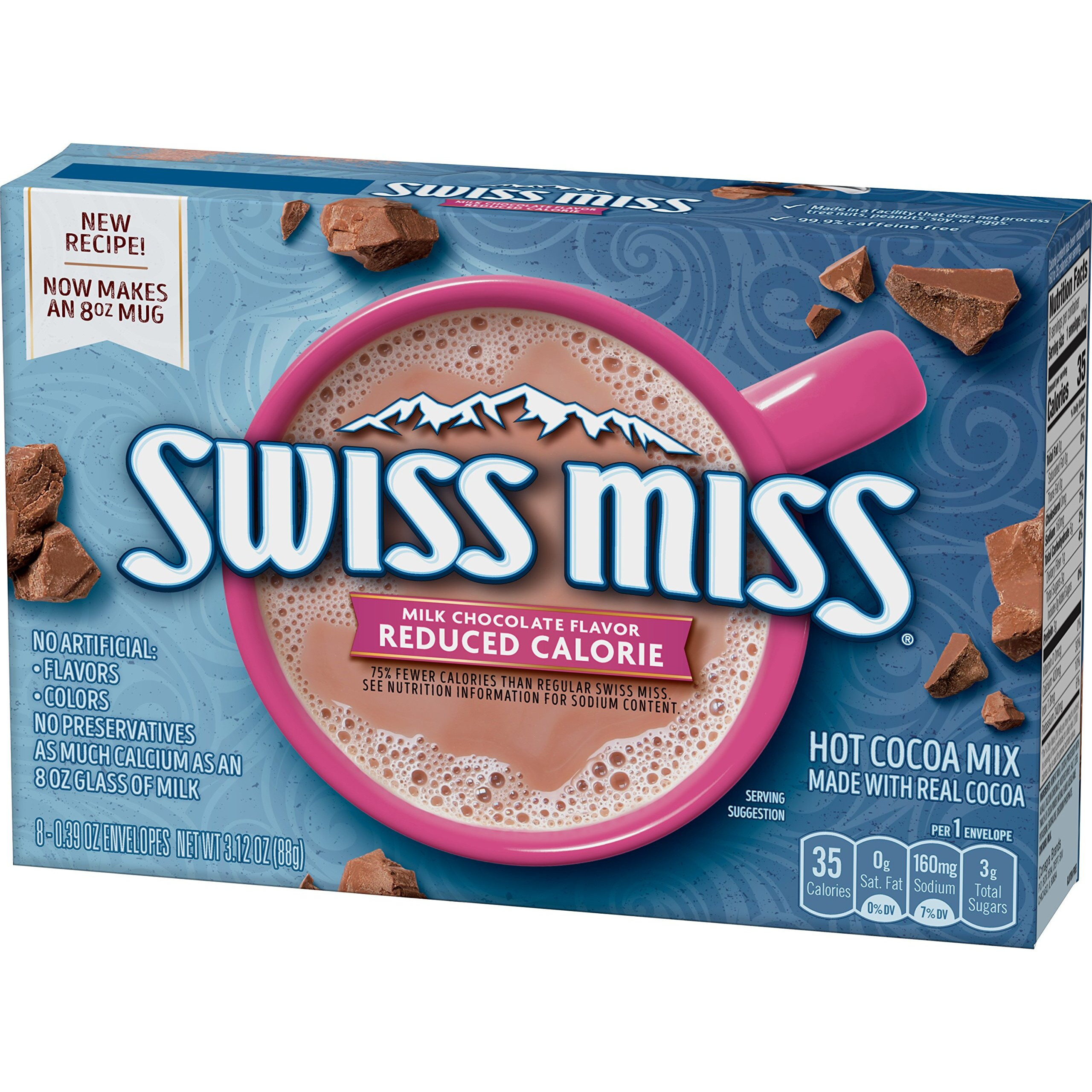 Swiss Miss Milk Chocolate Flavor Reduced Calorie Hot Cocoa Mix (8) 0.39 Ounce Envelopes (2 Packages)