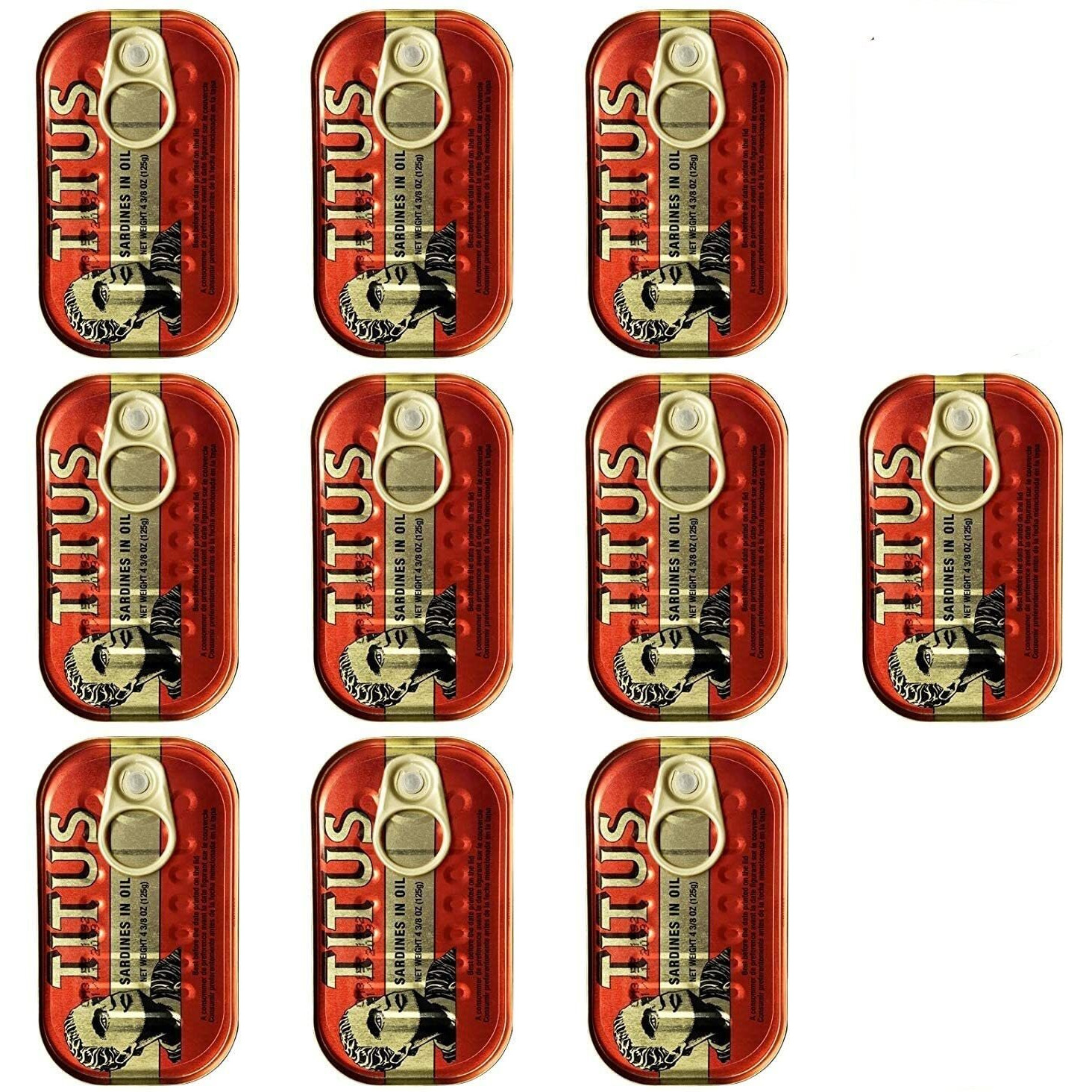 Titus Sardines 4.4 Ounce (125G) 10 Packs