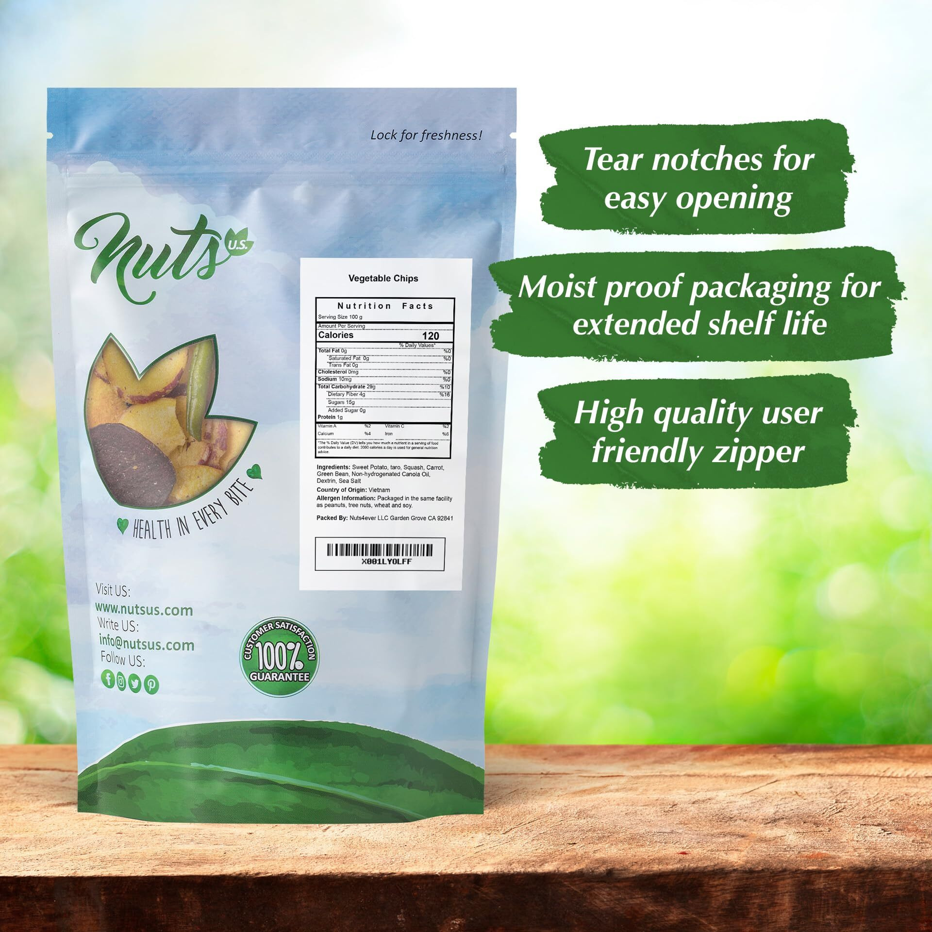 Nuts U.S. - Vegetable Chips | Sea-Salted | All Natural | Delicious And Fresh | Bulk Chips | Packed In A Resealable Bag (Vegetable Chips, 3 Lbs)