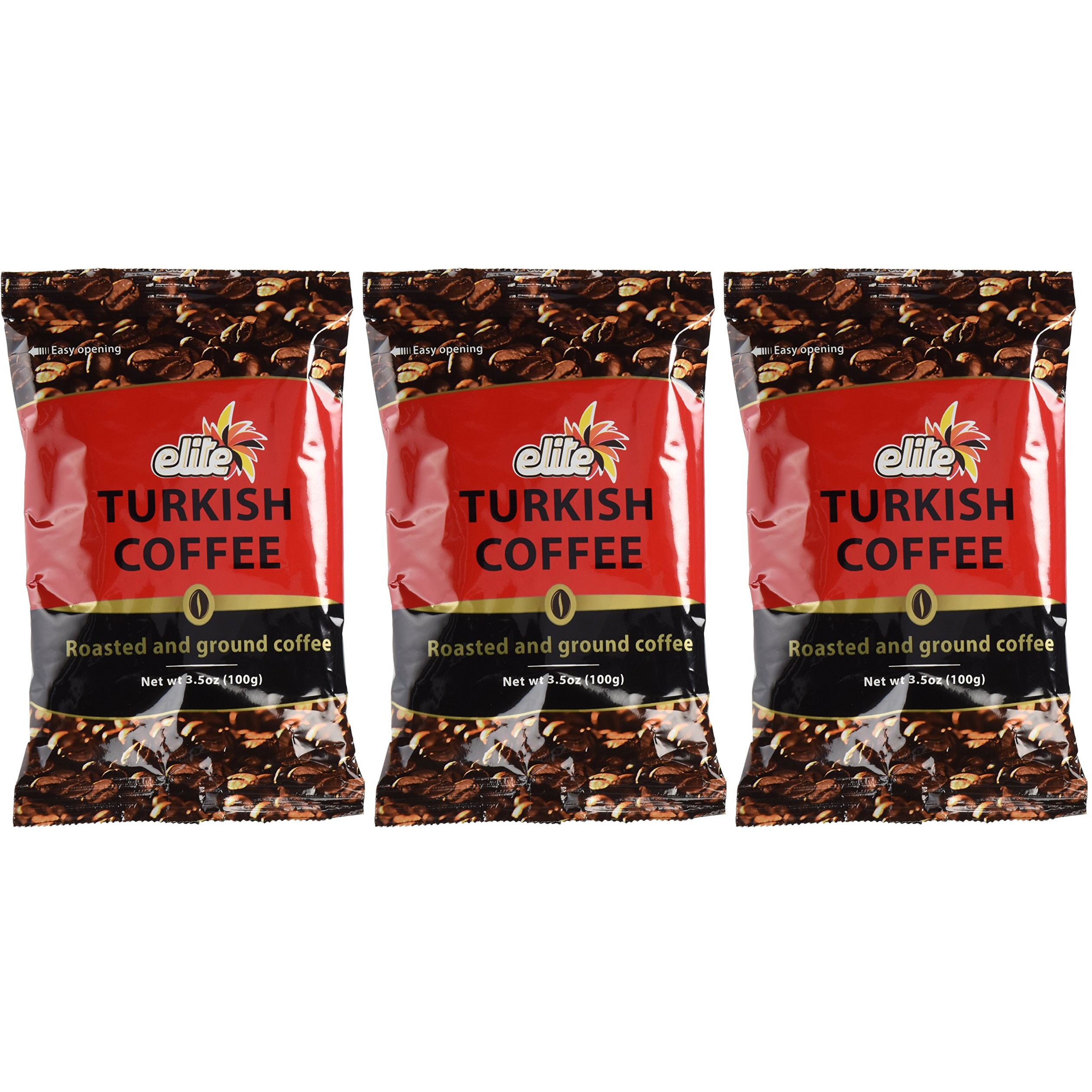 Elite Turkish Coffee Roasted And Ground 3.5 Ounce (3 Pack)
