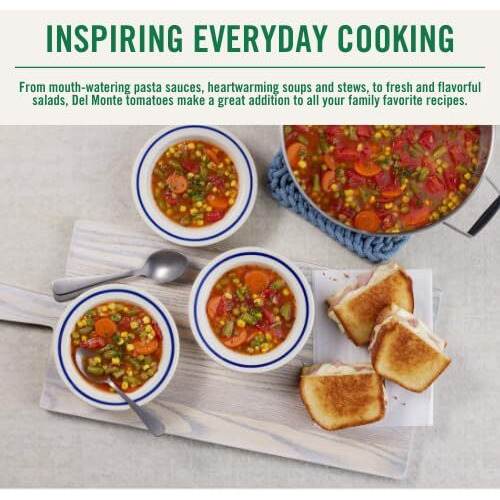 Del Monte Stewed Tomatoes With Onions, Celery, And Green Peppers, No Salt Added, 14.0Z (12 Pack)
