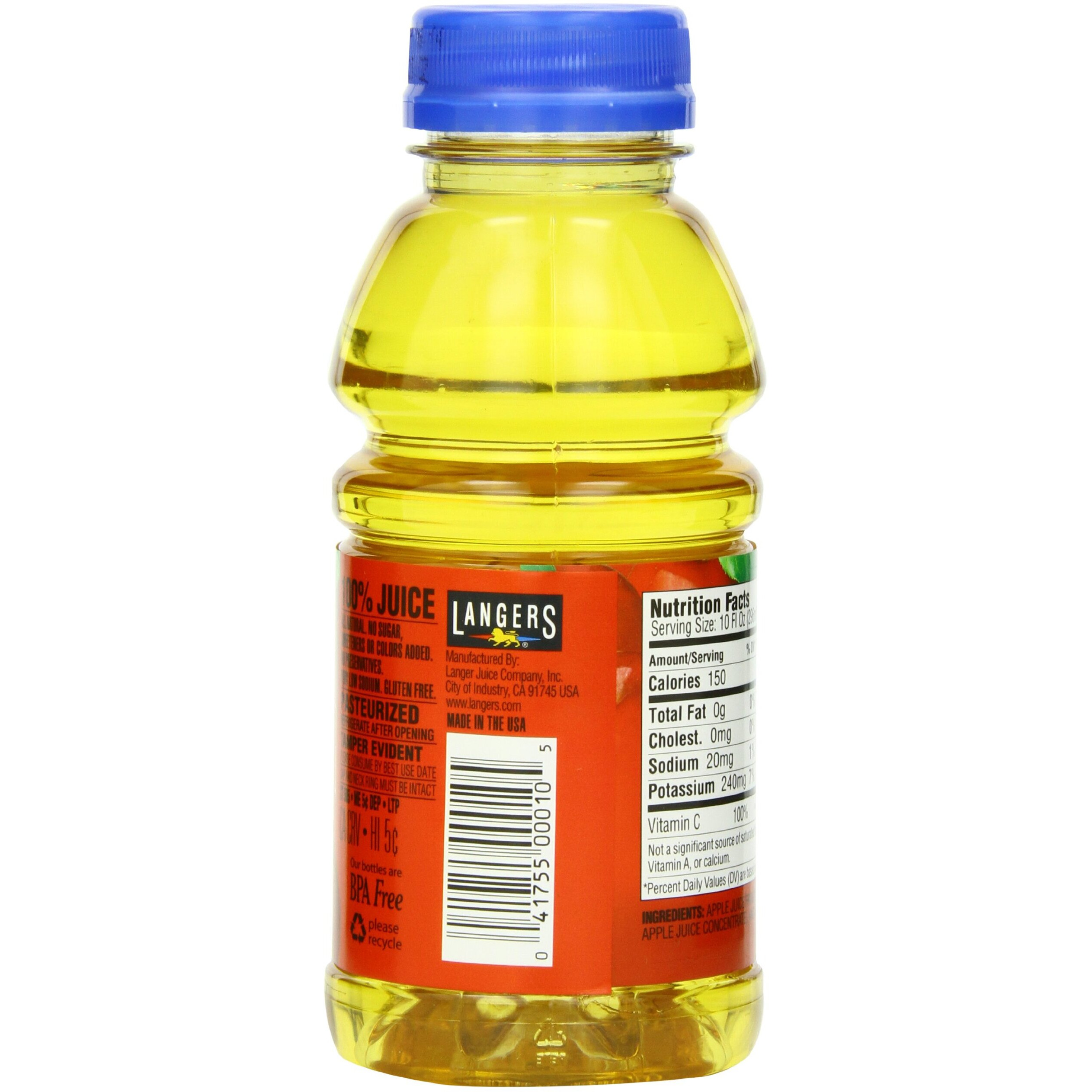 Langers 100% Juice, Apple, 10 Ounce (Pack Of 12)