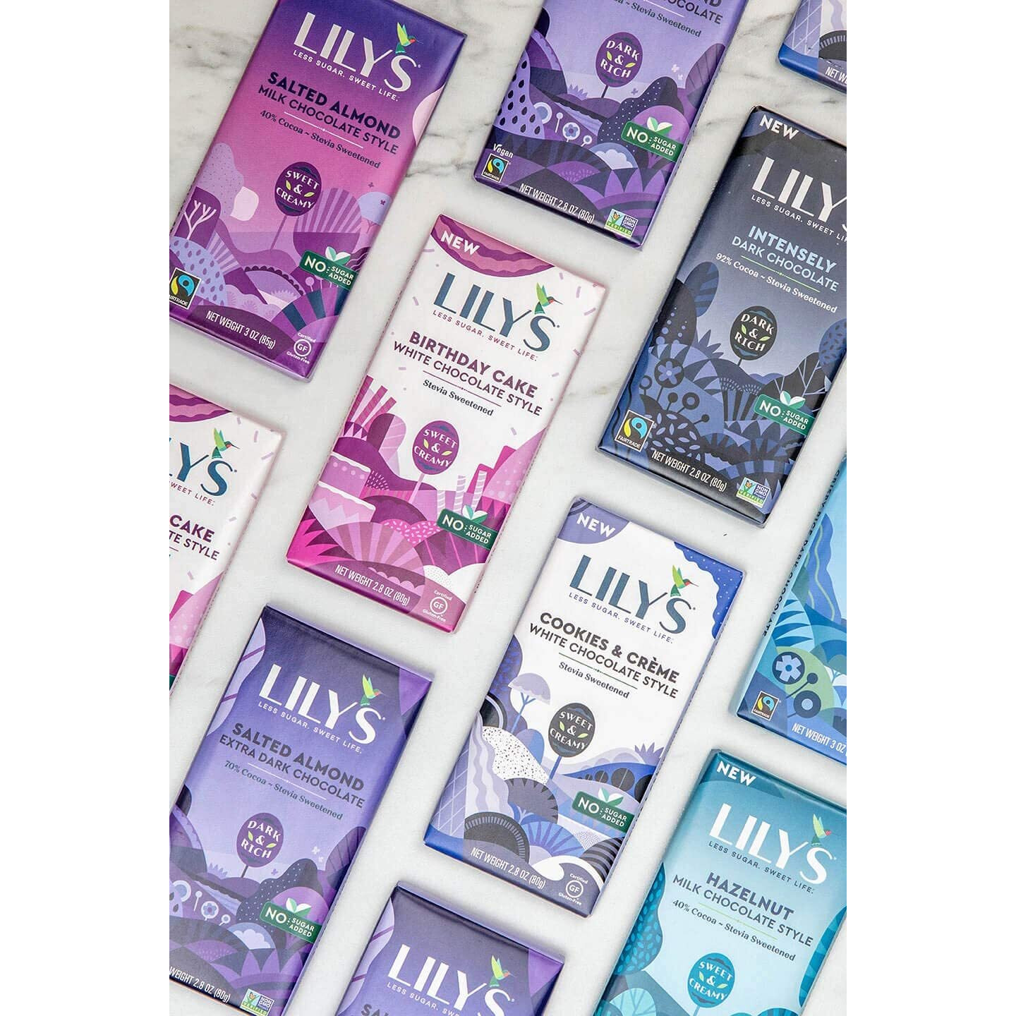 Lily's Cookies And Creme White Chocolate Style No Sugar Added, Sweets Bars, 2.8 Oz (12 Count)