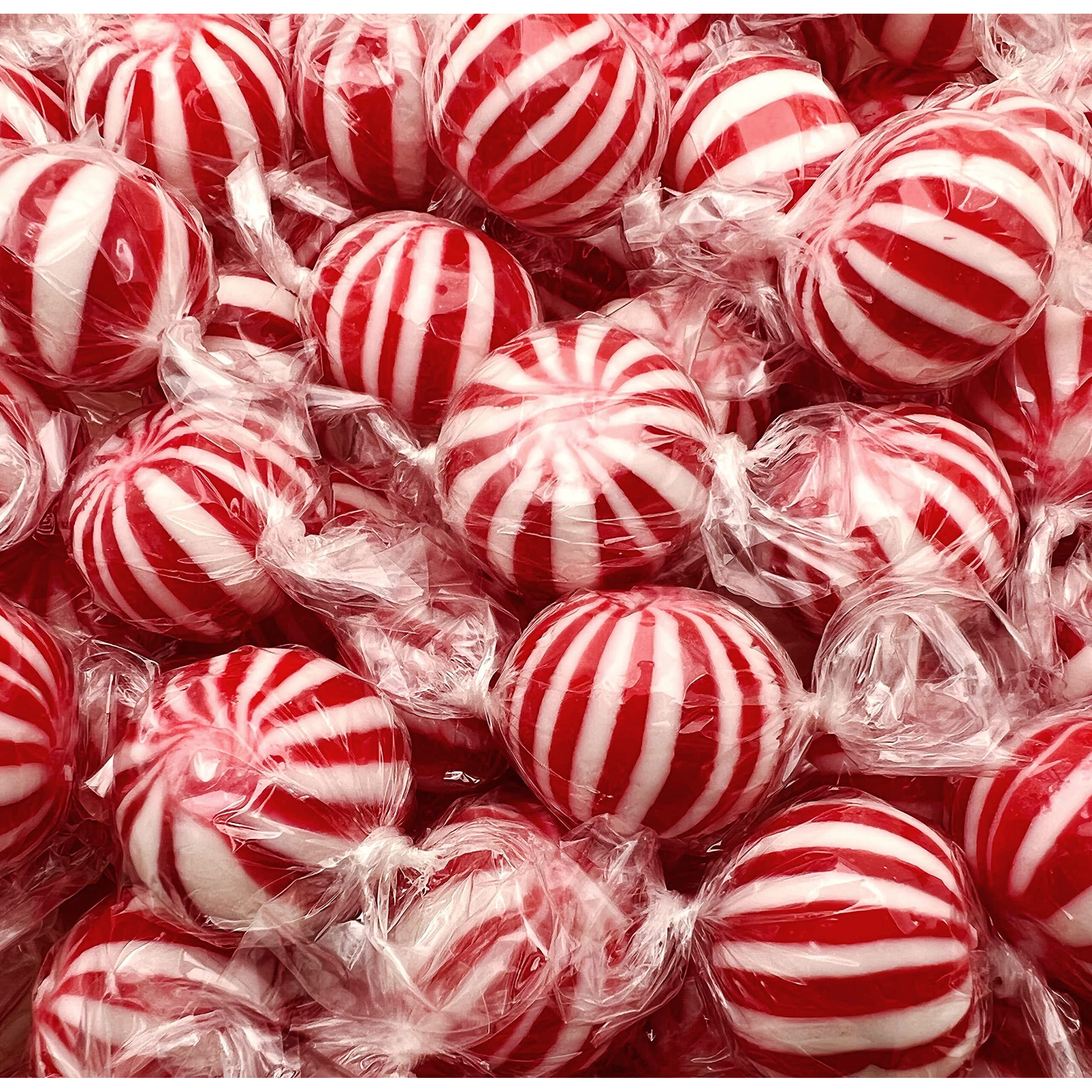 Jumbo Mint Balls Peppermint Hard Candy - Individually Wrapped - Bulk 2 Pounds