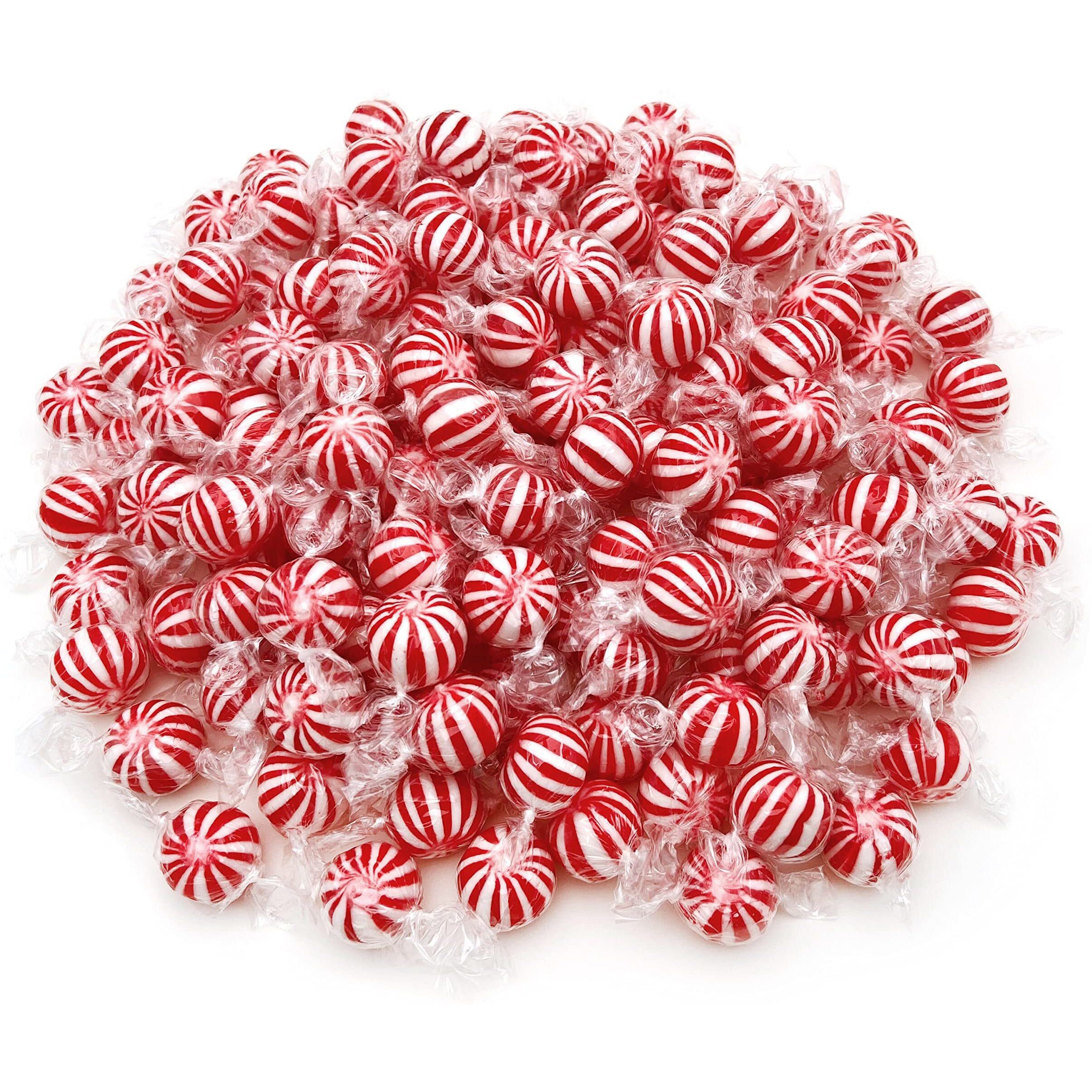Jumbo Mint Balls Peppermint Hard Candy - Individually Wrapped - Bulk 2 Pounds