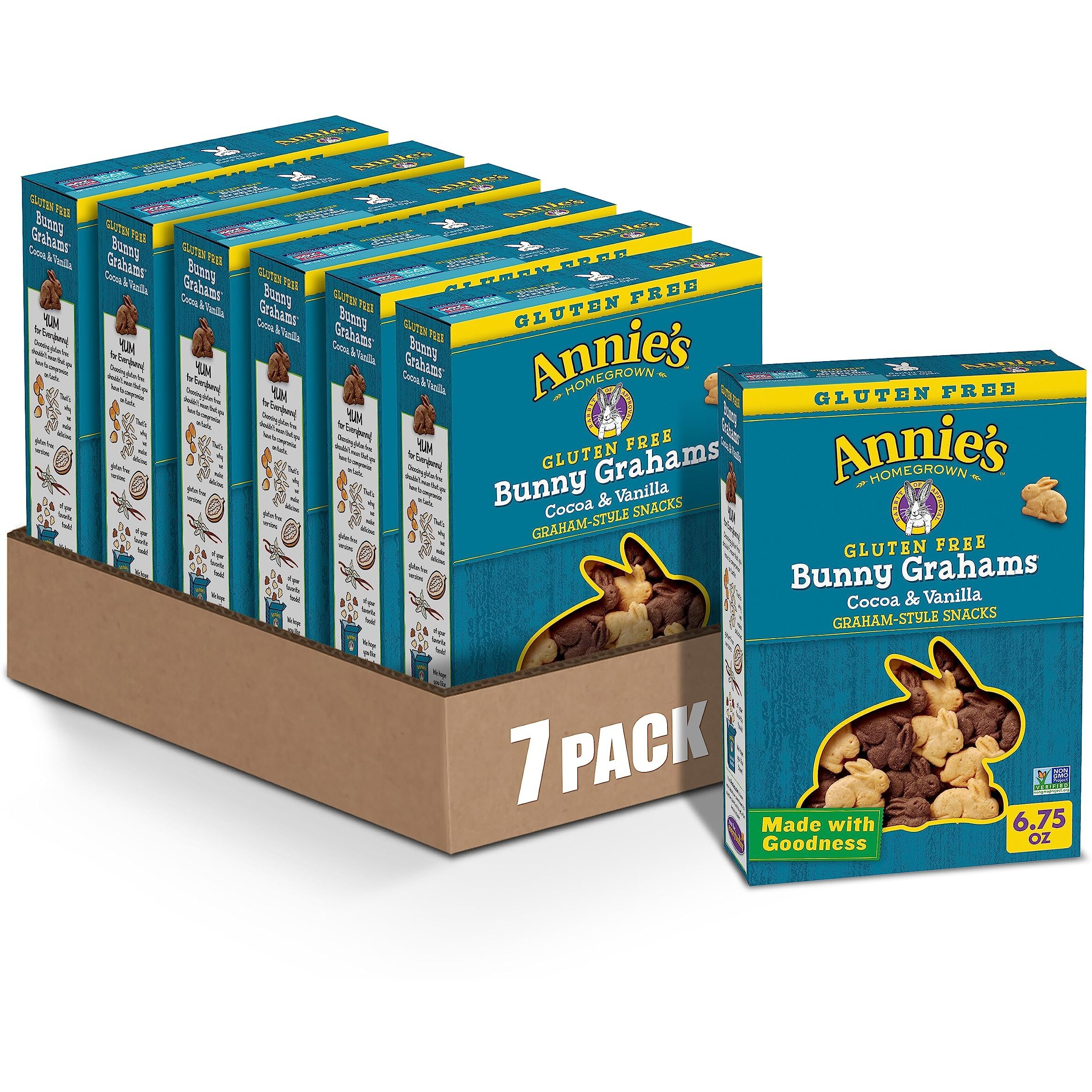 Annie's Gluten Free Cocoa & Vanilla Bunny Cookies, 6.75 Oz (Pack Of 7)
