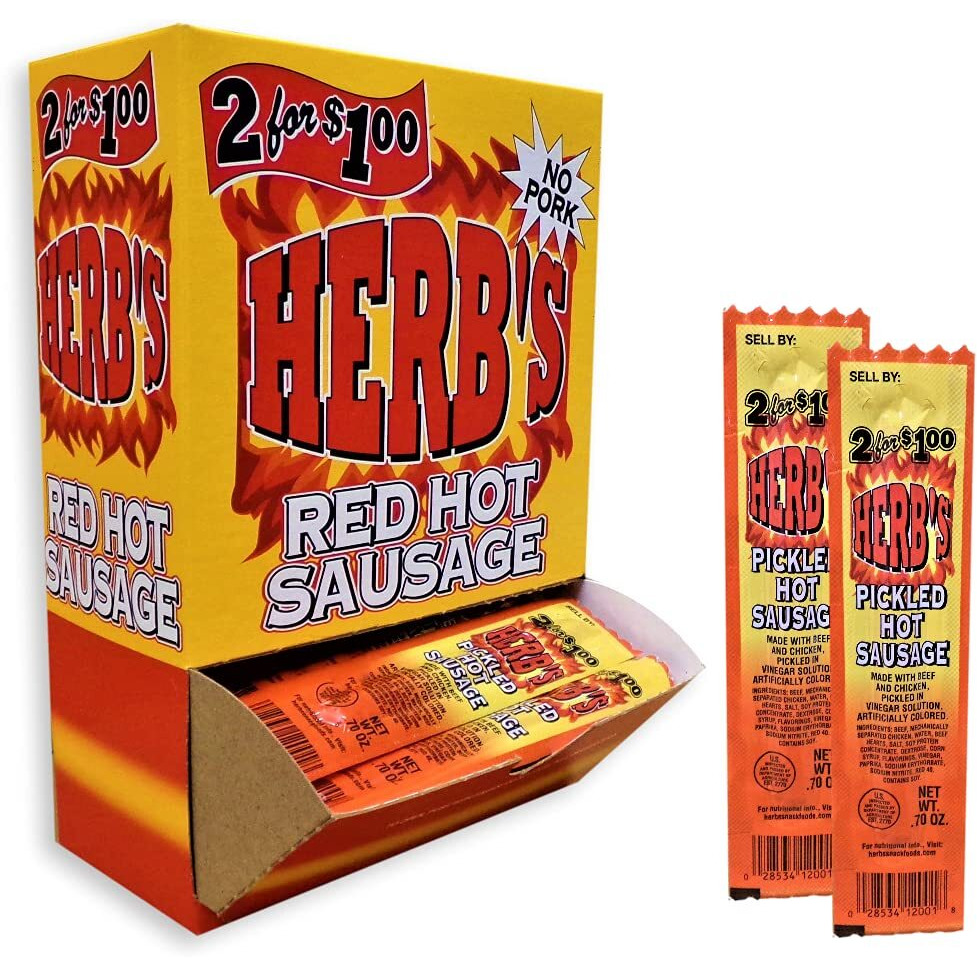 Herb's Red Hot Sausage 50Ct 2 For 1