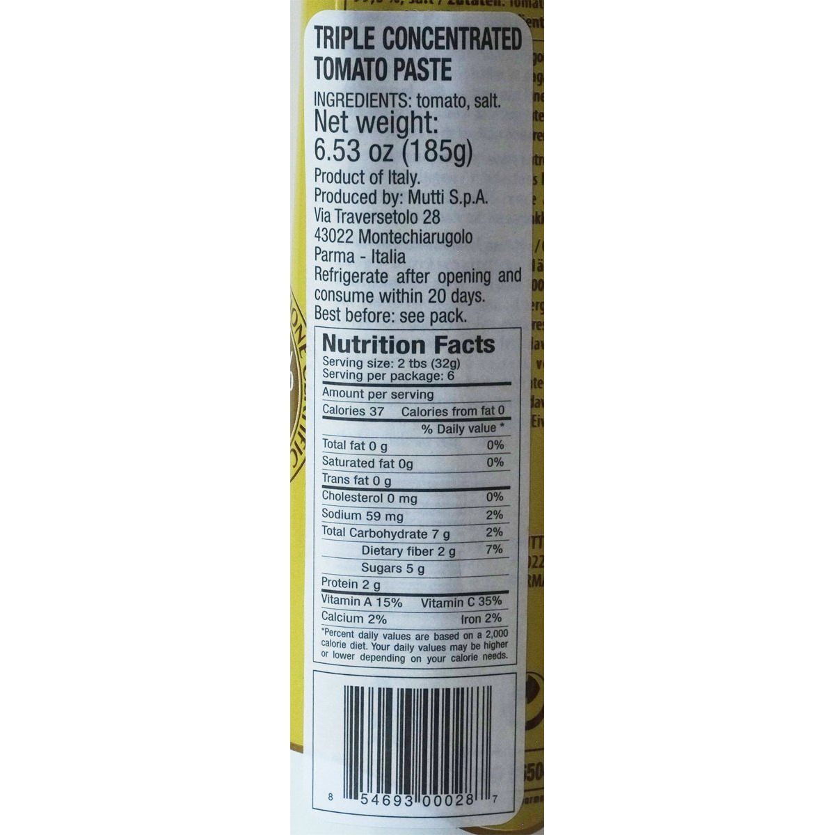 Mutti Triple Concentrated Tomato Paste (Triplo Concentrato), 6.5 Oz. Tube |2 Pack | Italys 1 Brand Of Tomatoes | Tube Tomato Paste | Vegan Friendly & Gluten Free | No Additives Or  Preservatives