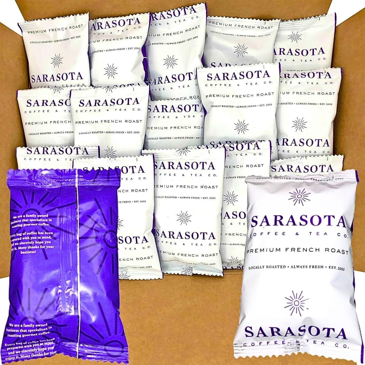 Coffee Packets, European French Roast, Dark Roast Coffee Packs, Single Pot Individual Coffee Packets, Coffee Singles Packets For 12 Cup Coffee Maker, (2 Ounce, Pack Of 36)