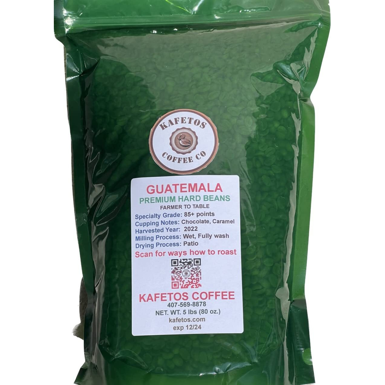 Guatemala Premium Green Unroasted Raw Specialty Coffee Beans Farm Direct Sale, 5 Lbs