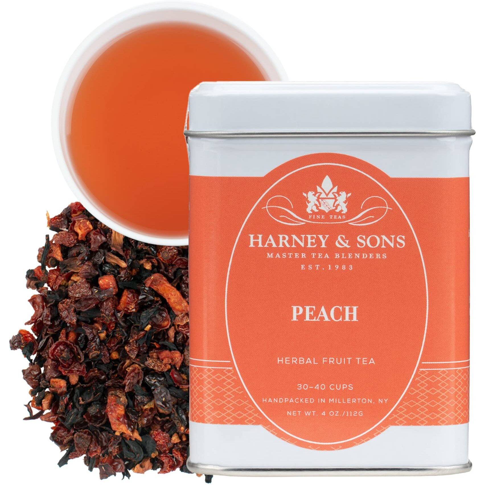 Harney & Sons Peach Fruit Tea | 4 Ounce Loose Herbal Peach Fruit Tea