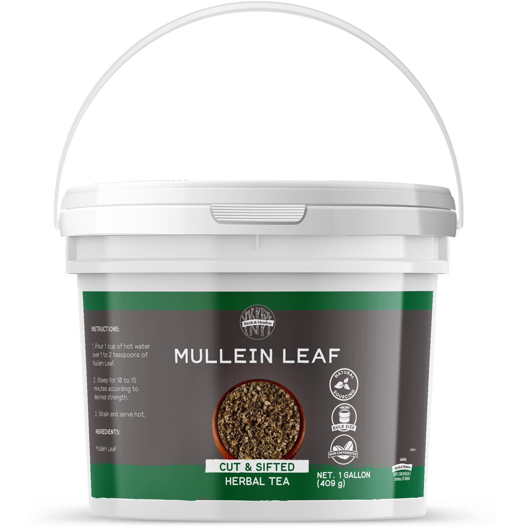 Birch & Meadow 1 Gallon Of Mullein Leaf, Cut & Sifted, Herbal Tea