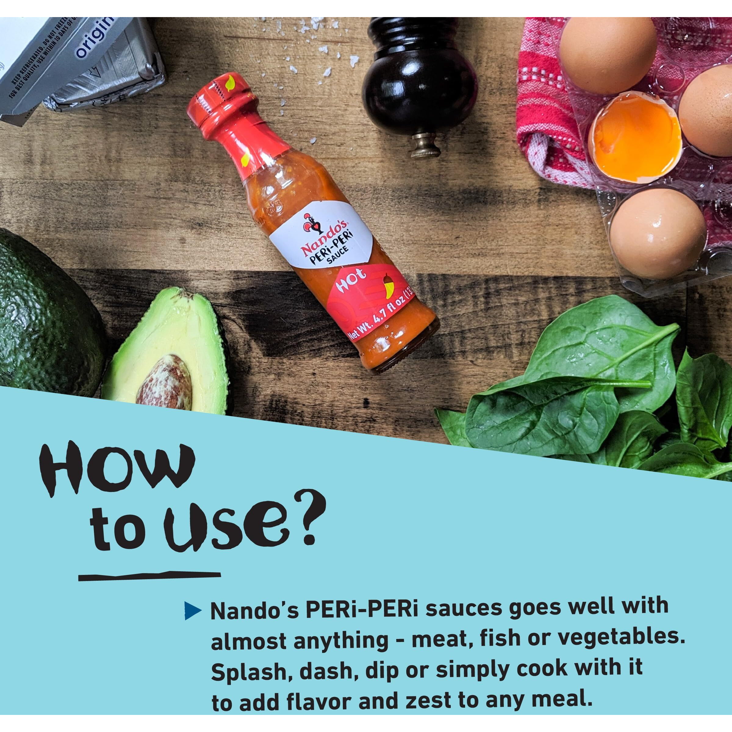 Nando's Peri Peri Garlic Sauce - Medium Heat Tangy Flavor | Gluten Free Hot Sauce, 9.1 Oz Bottles (4 Pack)