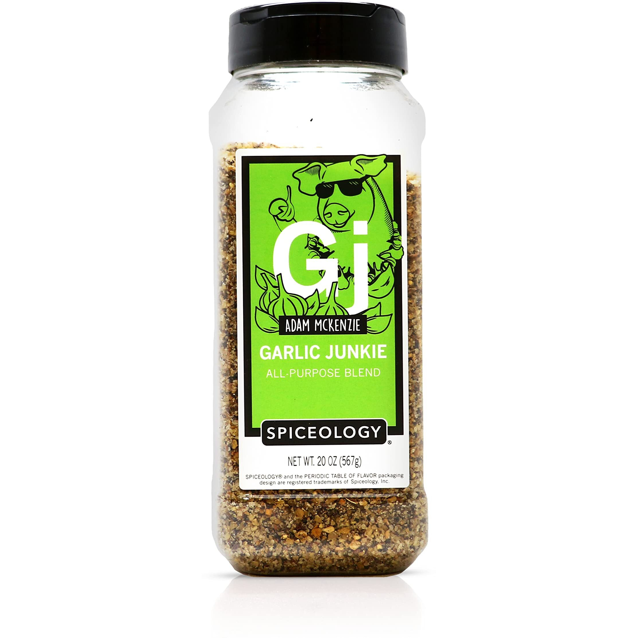 Spiceology & Adam Mckenzie - Garlic Junkie - All-Purpose Seasoning, Bbq Rubs And Spice Blends - Use On Beef Brisket, Corned Beef, Steak Pork, Chicken, Poultry, Seafood Or Vegetables - 20 Oz