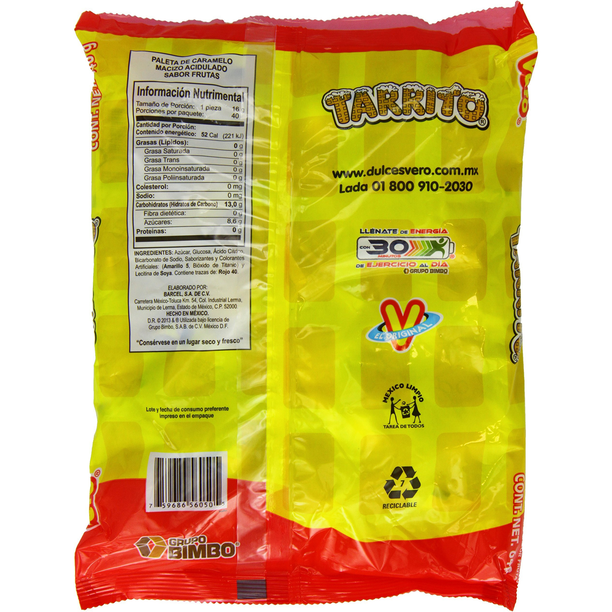 Vero Mexican Candy Tarrito Fruit Flavored Lollipops - 40Piece