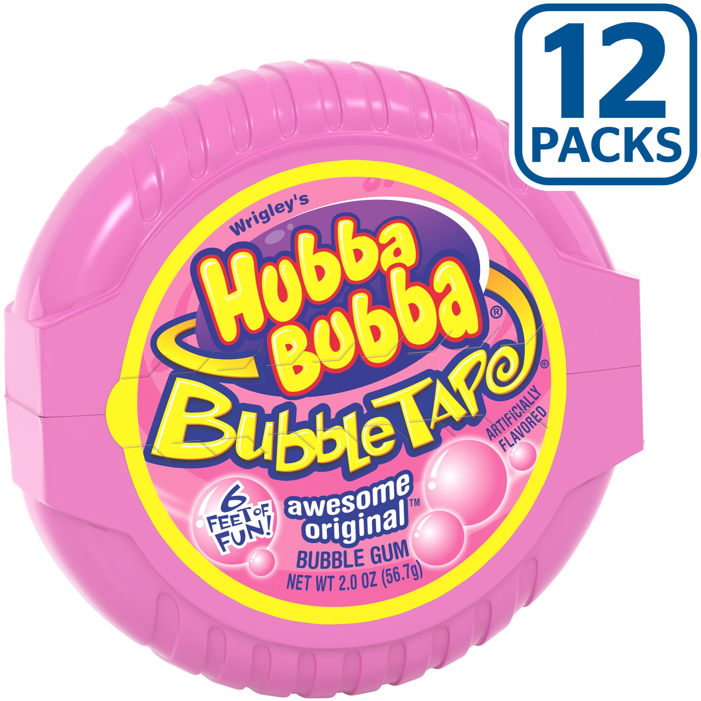 Hubba Bubba Bubble Gum Original Bubble Gum, 2 Ounce (Pack Of 12)