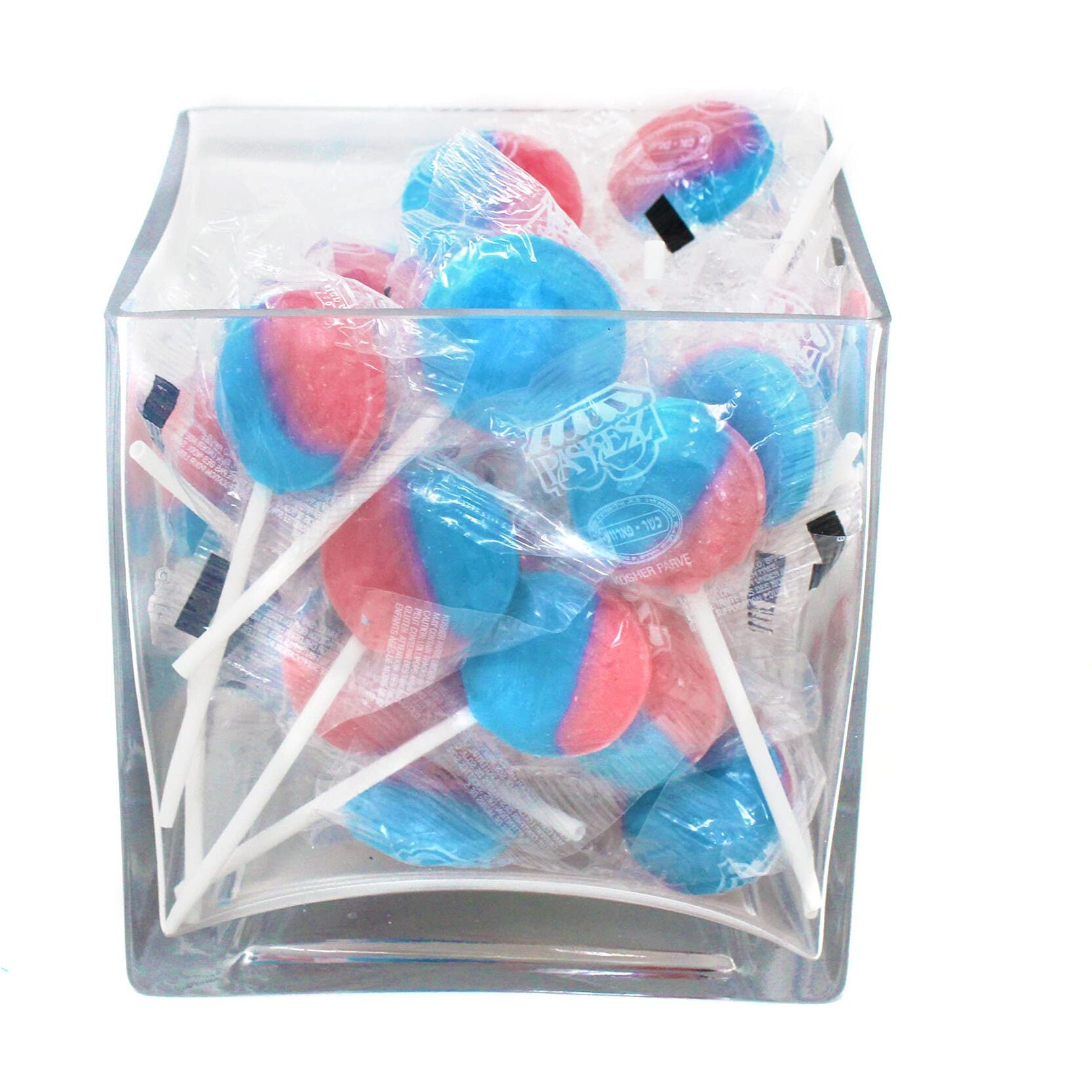 Cotton Candy Lollipop Suckers Individually Wrapped (30 Pack)