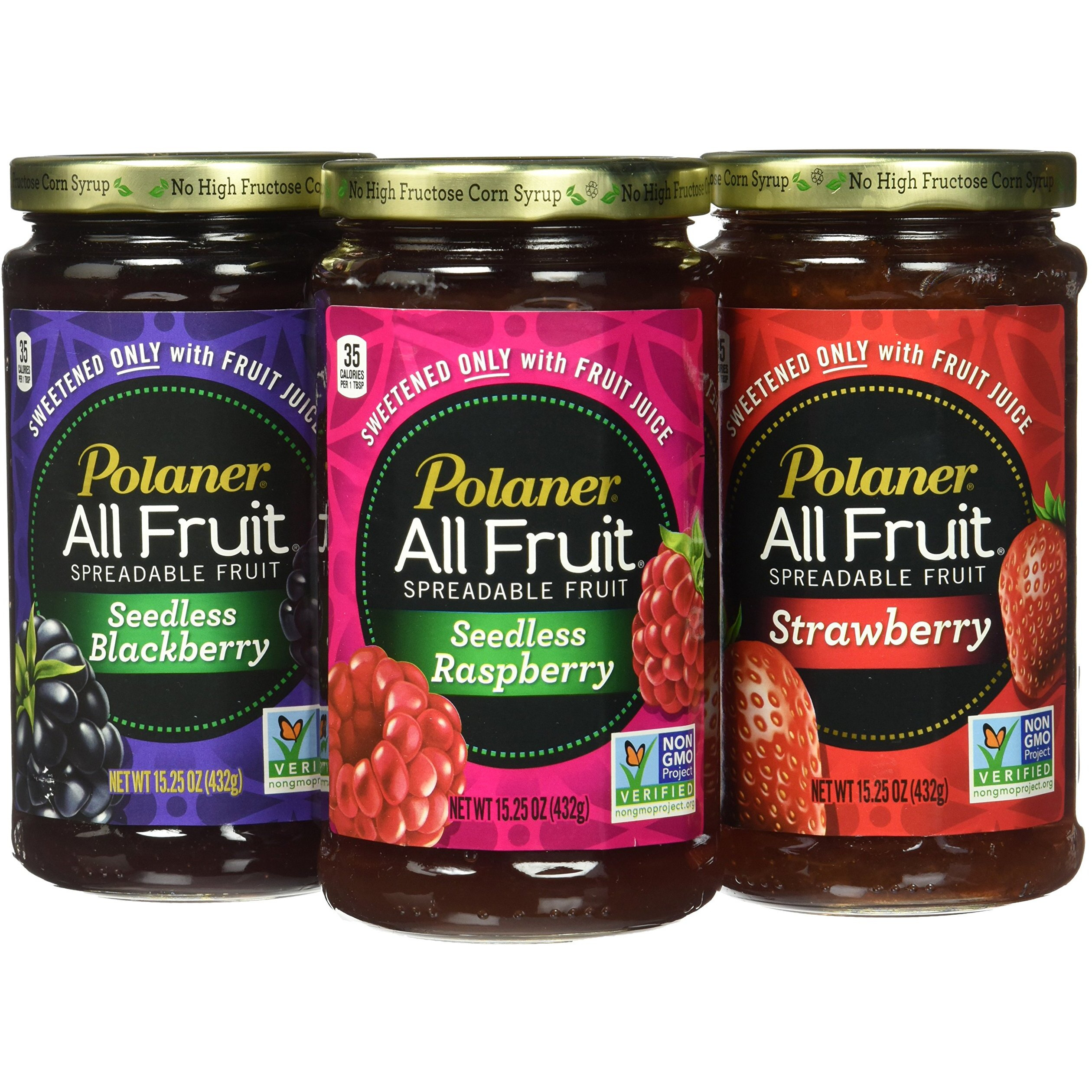 Polaner All Fruit Non-Gmo Spreadable Fruit, Assorted Flavors, Strawberry, 15.25 Ounce (Pack Of 3)