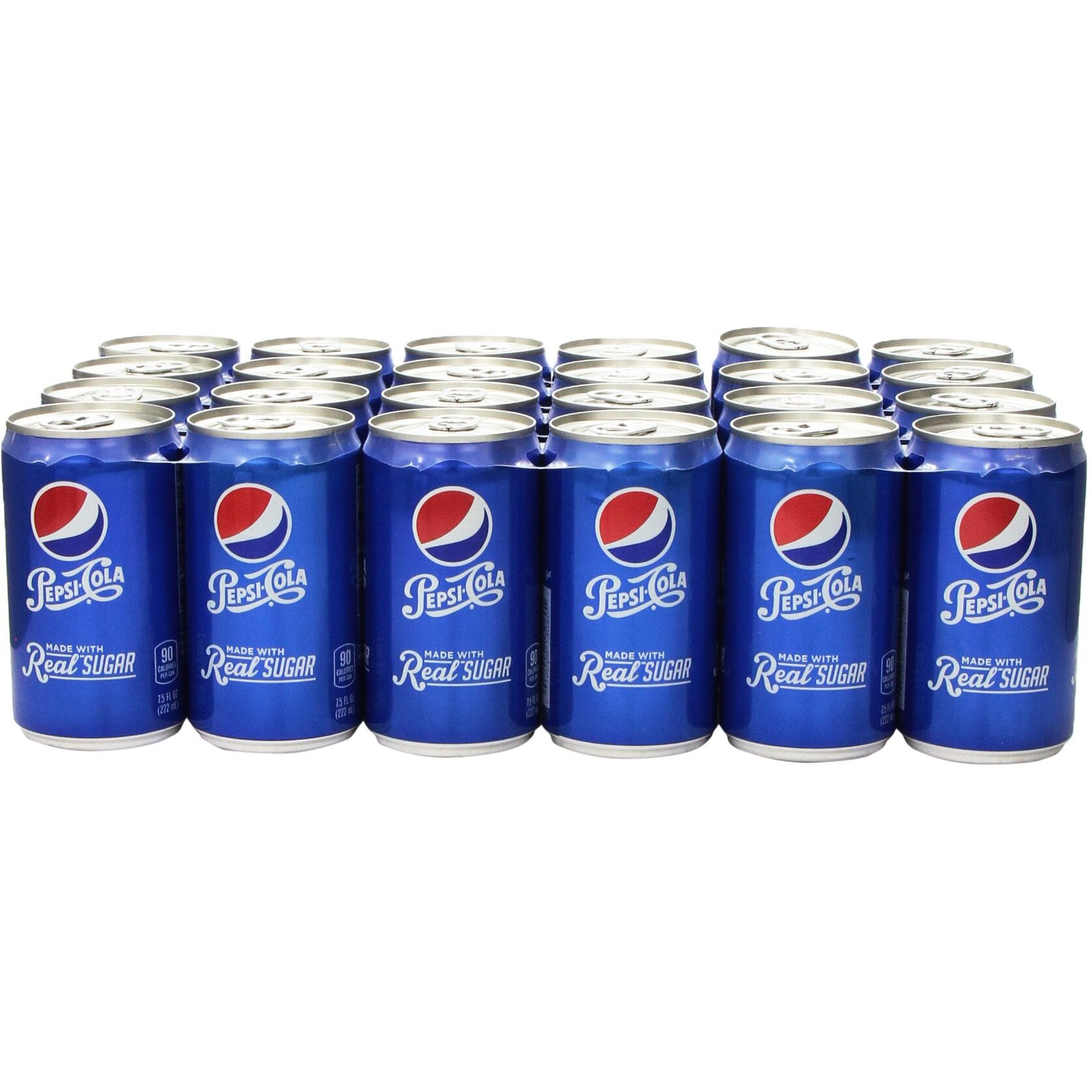 Pepsi Made With Real Sugar, 7.5 Fl Oz Mini Cans, 24 Pack