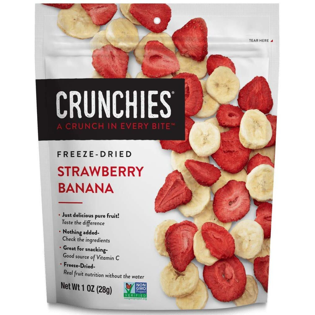 Crunchies Freeze-Dried Fruits, 100% All Natural Crispy Fruit, Non Gmo And Kosher, Resealable Freeze Dried Fruit Snack Packs, Pack Of 6 (Strawberry Banana)