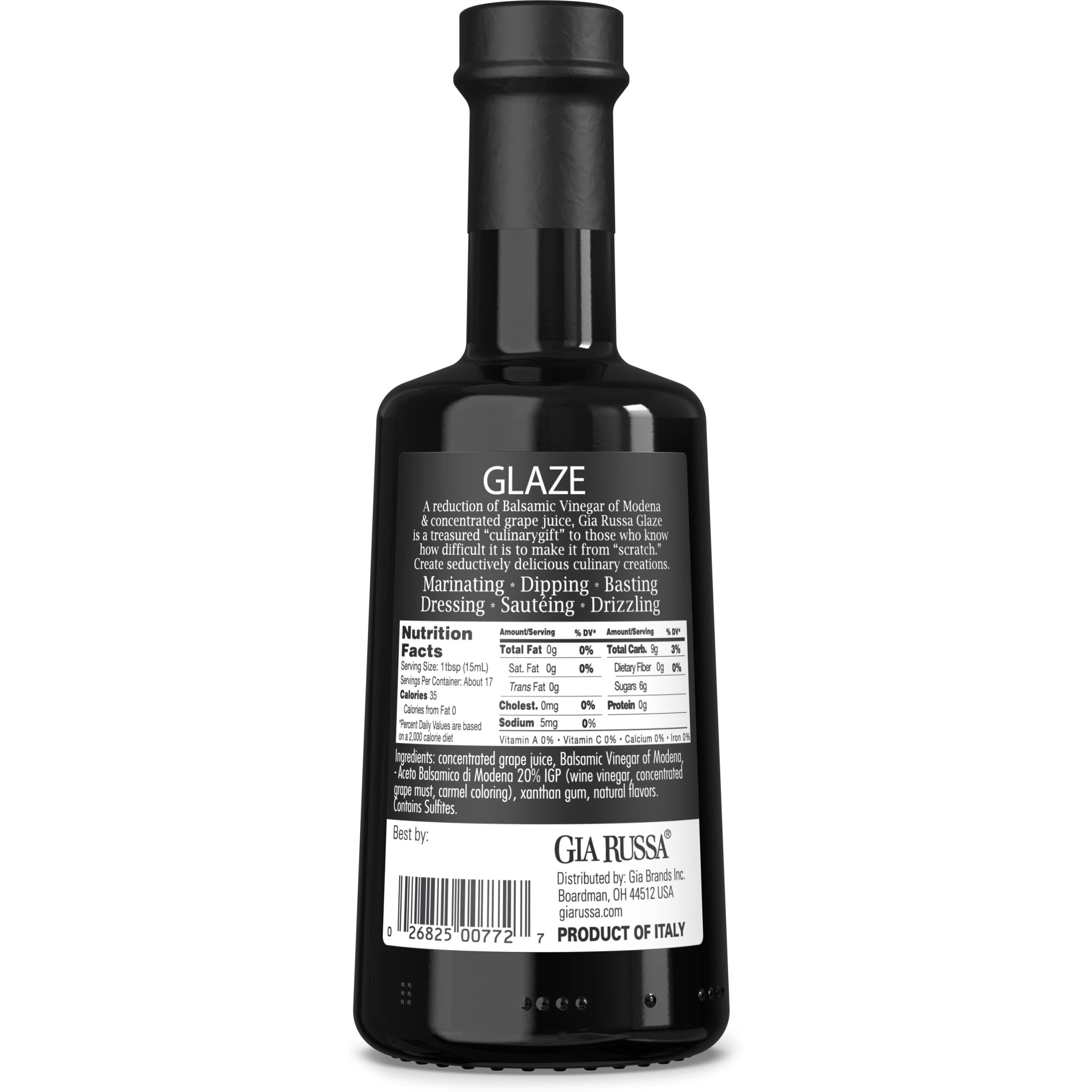Gia Russa Balsamic Glaze - Balsamic Vinegar Glaze, Balsamic Vinegars, Vegan Italian Vinegar, Gluten Free Balsamic, Low Calorie Dressing, Product Of Italy - 8.5 Oz (3-Pack)