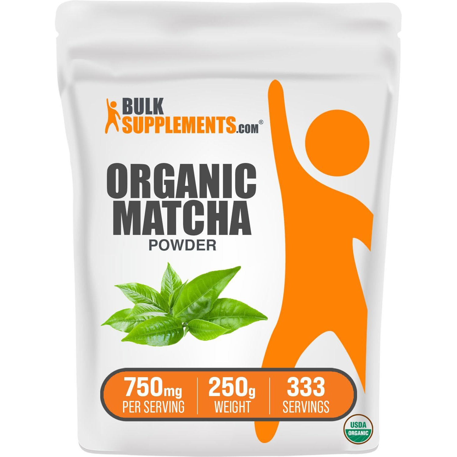 Bulksupplements.Com Organic Matcha Powder - Matcha Powder For Latte, Culinary Grade Matcha - Organic & Gluten Free, 750Mg Per Serving, 250G (8.8 Oz) (Pack Of 1)