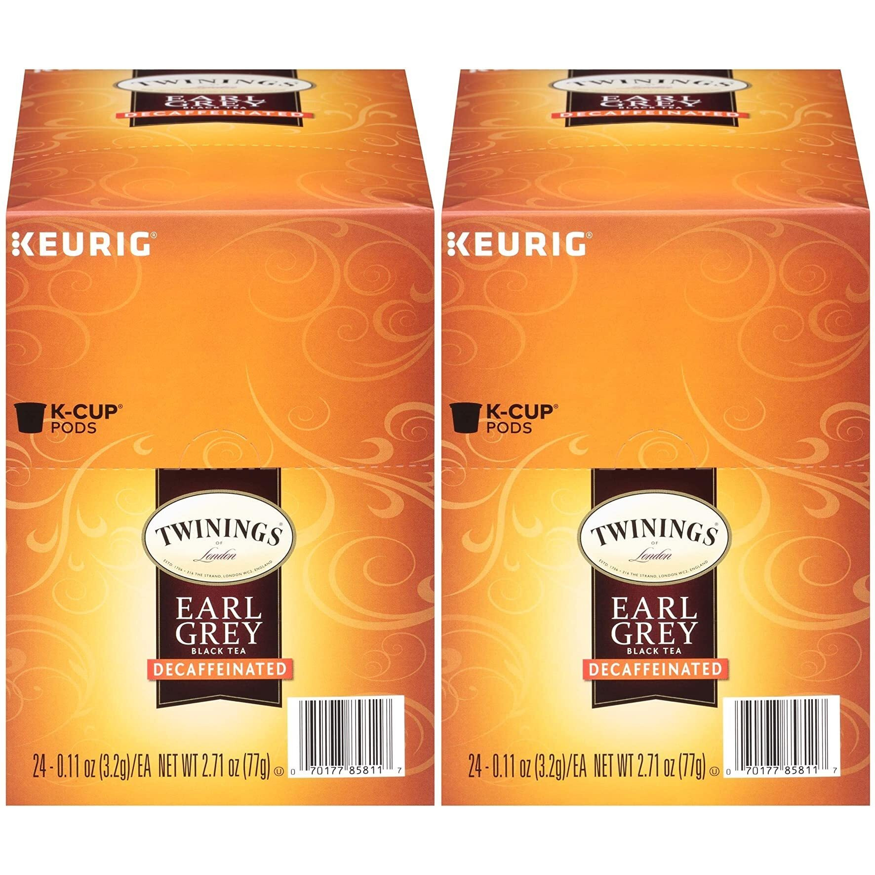 Twinings Of London Naturally Decaffeinated Earl Grey Tea 24-Count K-Cups (Pack Of 2)