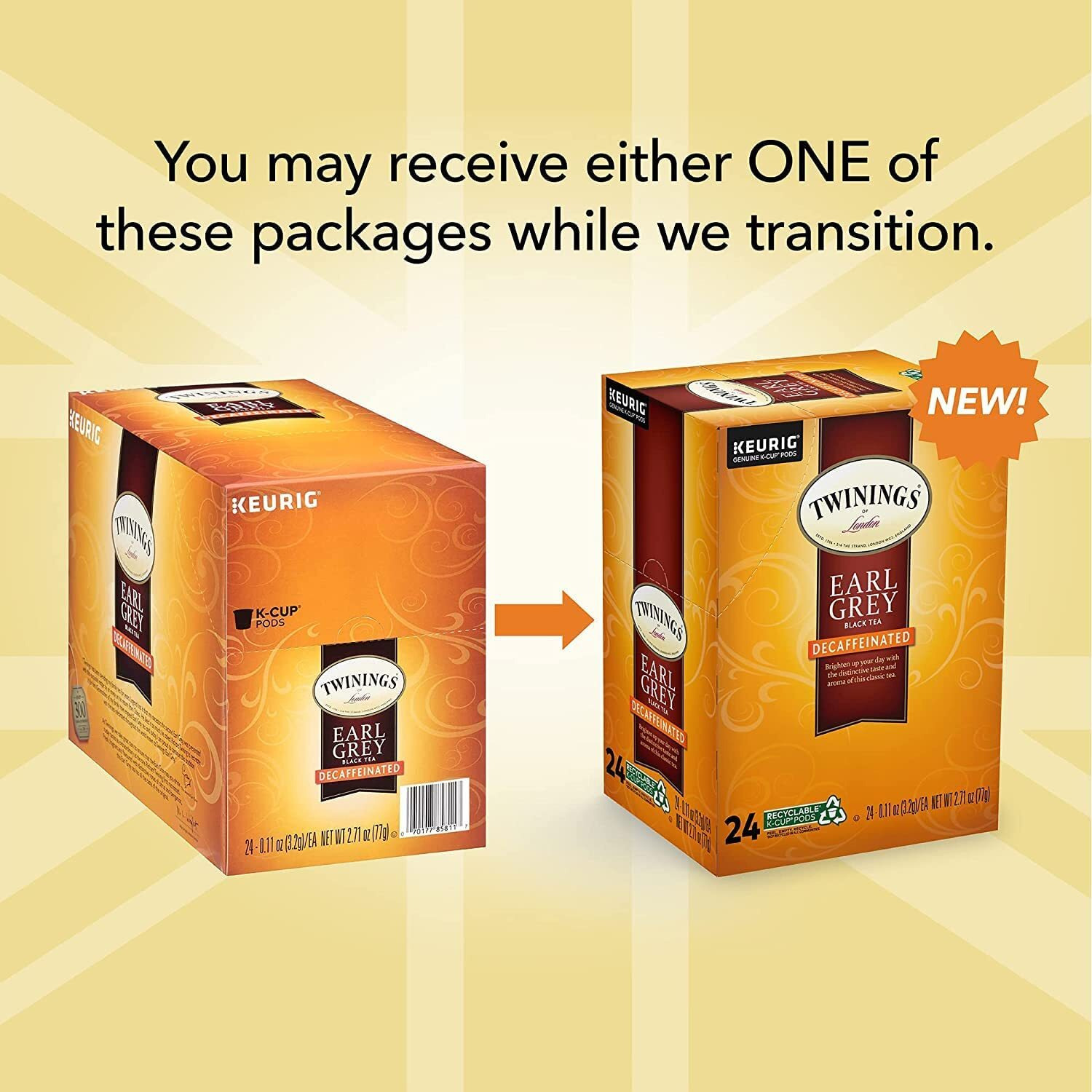 Twinings Of London Naturally Decaffeinated Earl Grey Tea 24-Count K-Cups (Pack Of 2)