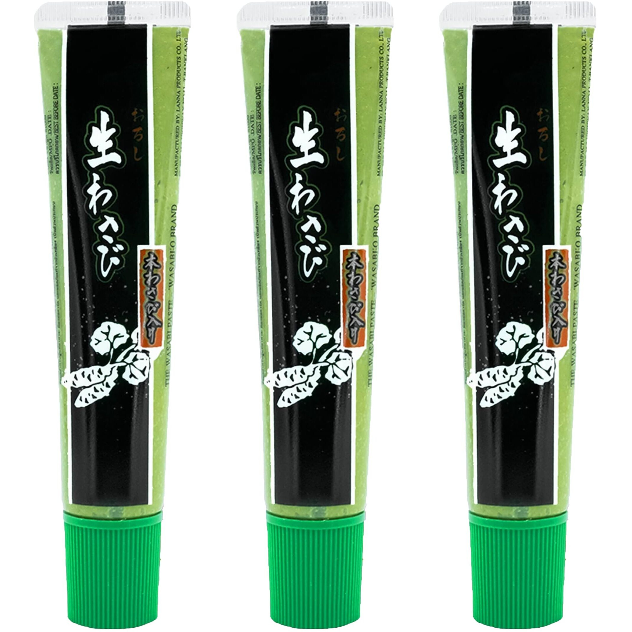 Wasabi-O Premium Wasabi Paste 3 Pack - Real Genuine Wasabi Paste For Sushi, Sashimi, Poke, & More - Vegan, Vegetarian, Halal - 1.52Oz Tube - Sushi Ingredients & Sushi Sauces