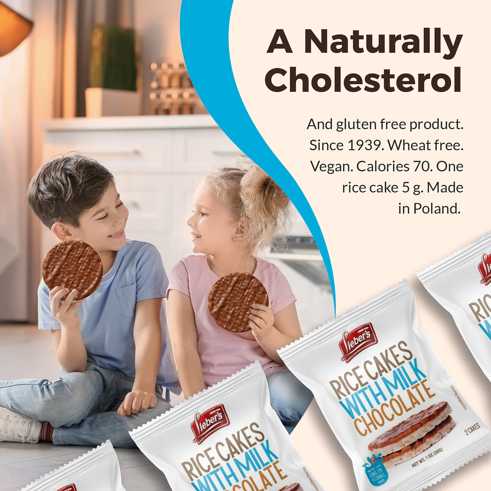 Lieber's Milk Chocolate Rice Cakes, Snack Pack, Gift Pack, Kosher Certified Dairy, Gluten Free Total Of 24 Cakes (Milk Chocolate)