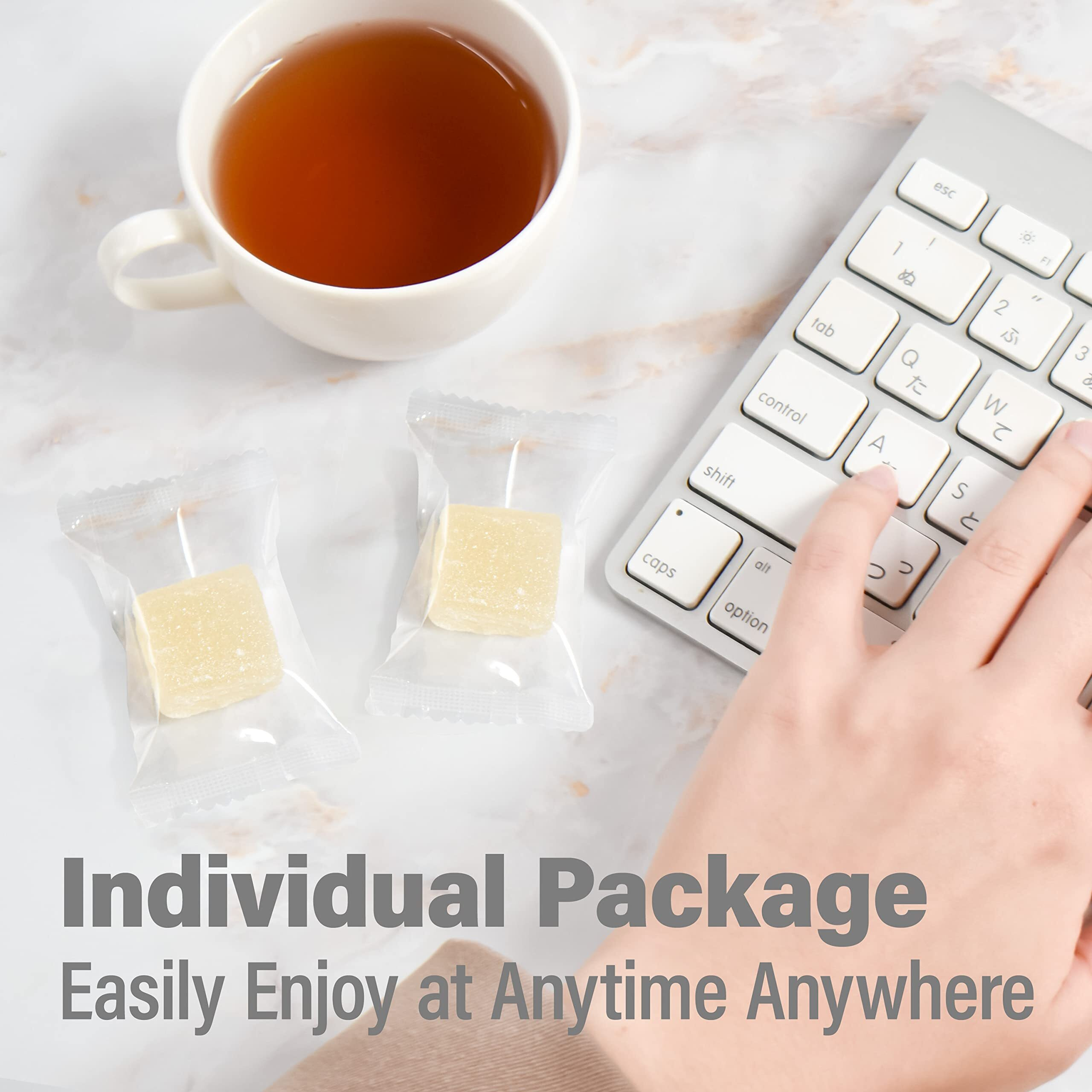 Japanese Mochi Candy Individually Wrapped, Momo White Peach Flavor, Plant-Based Kanten Agar Sweets 300GYamasan