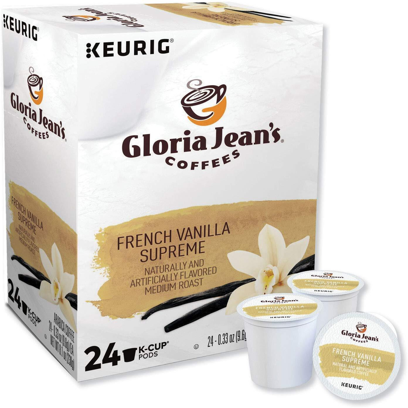 Gloria Jean's Coffees, French Vanilla Supreme K-Cup Portion Pack For Keurig Brewers 24-Count