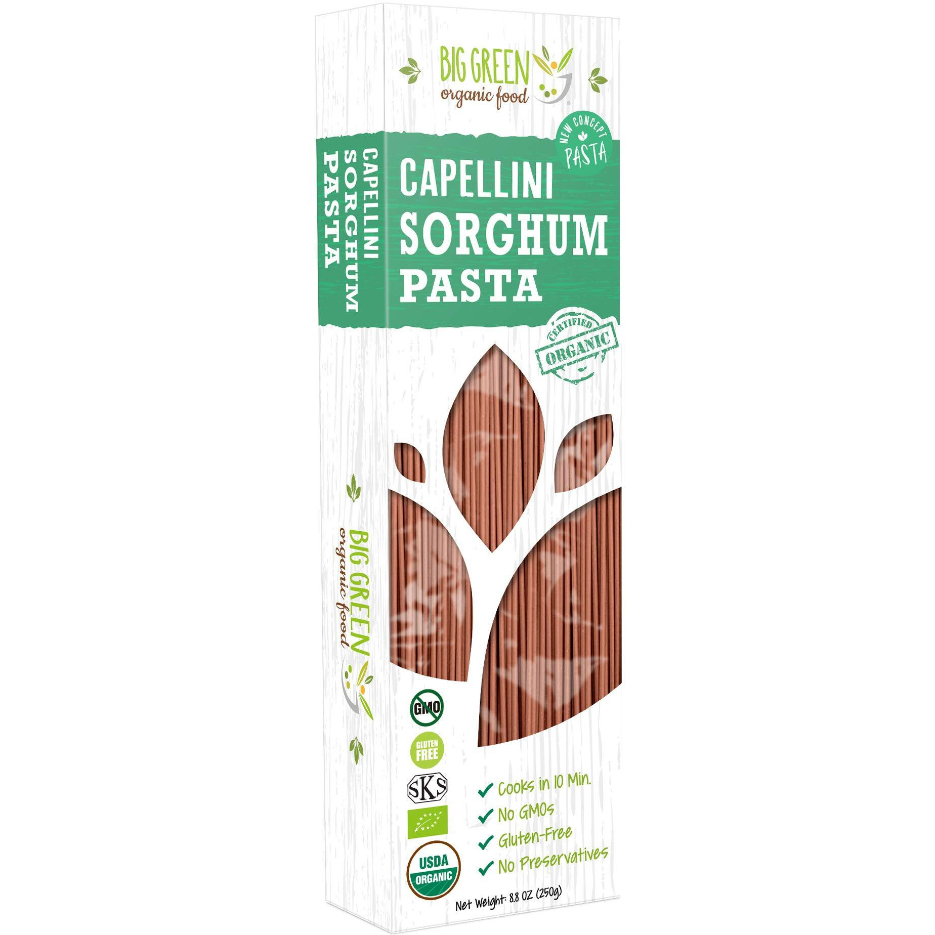 Big Green Organic Food- Organic Sorghum Capellini, 8.8Oz, Gluten-Free, Non-Gmo (1)