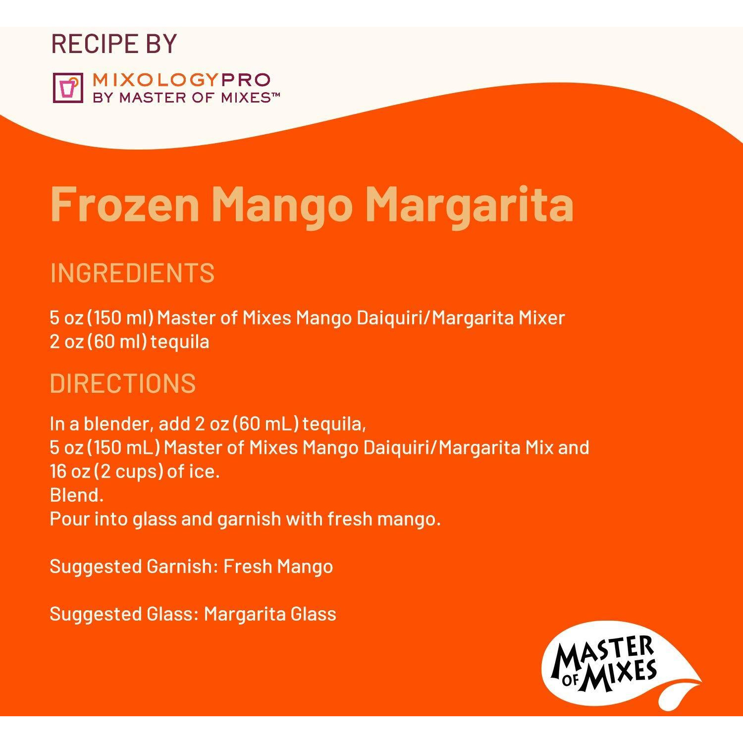 Master Of Mixes Mango Daiquiri / Margarita Drink Mix, Ready To Use, 1 Liter Bottle (33.8 Fl Oz), Pack Of 3